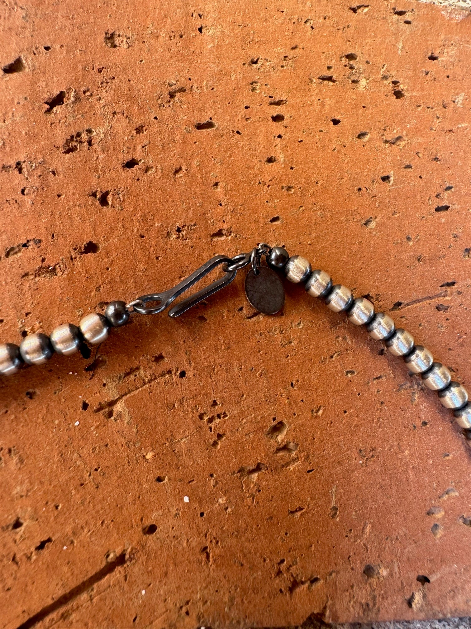 Handcrafted Sterling Silver and Palomino Turquoise Beaded 4mm & 6mm Necklace