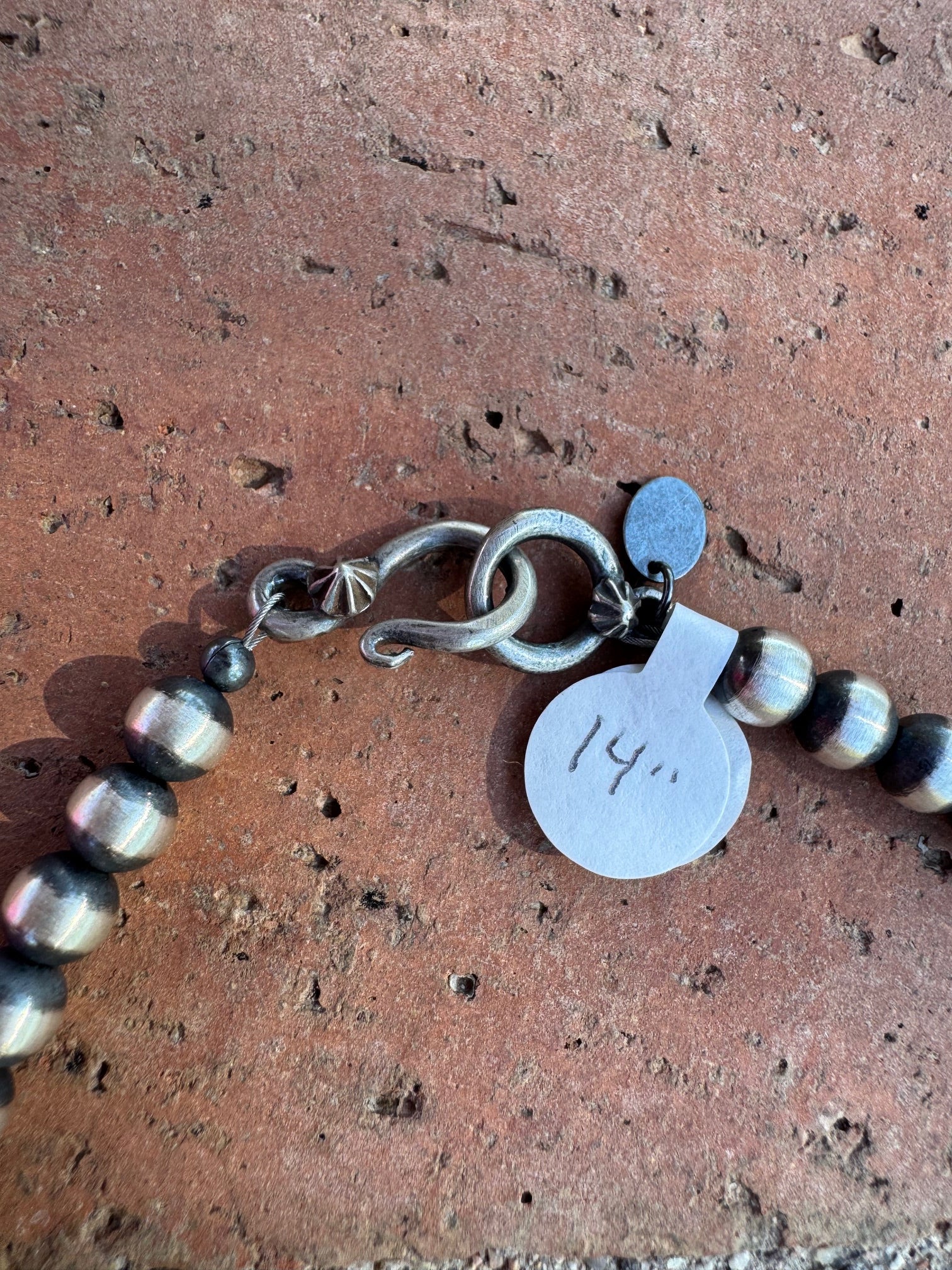 Handcrafted Turquoise & Sterling Silver Beaded 6mm Necklace