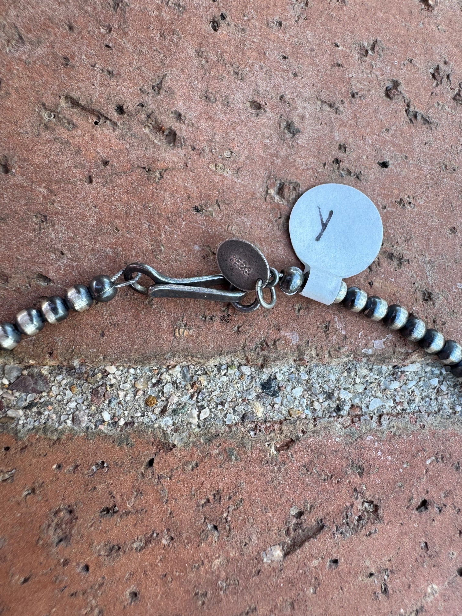 Handcrafted Sterling Silver & Pink Conch Lariat Necklace 20", 5.5" Lariat