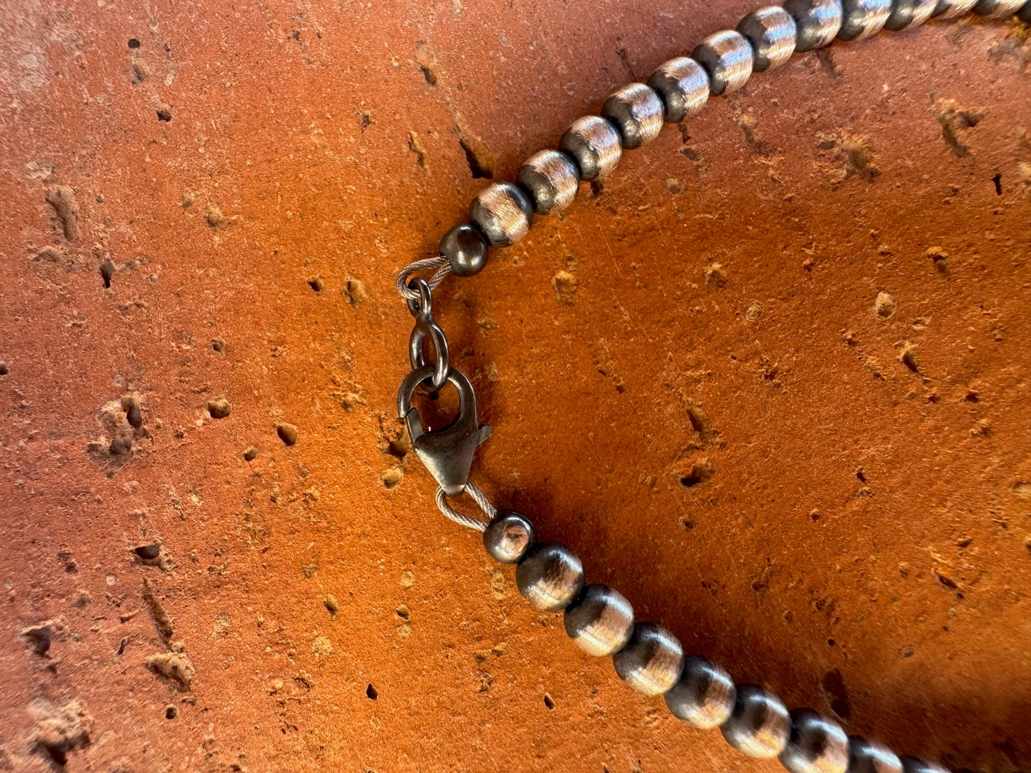 Handcrafted Sterling Silver Pearl & Turquoise 4mm Beaded Heart Bracelet 7.5"