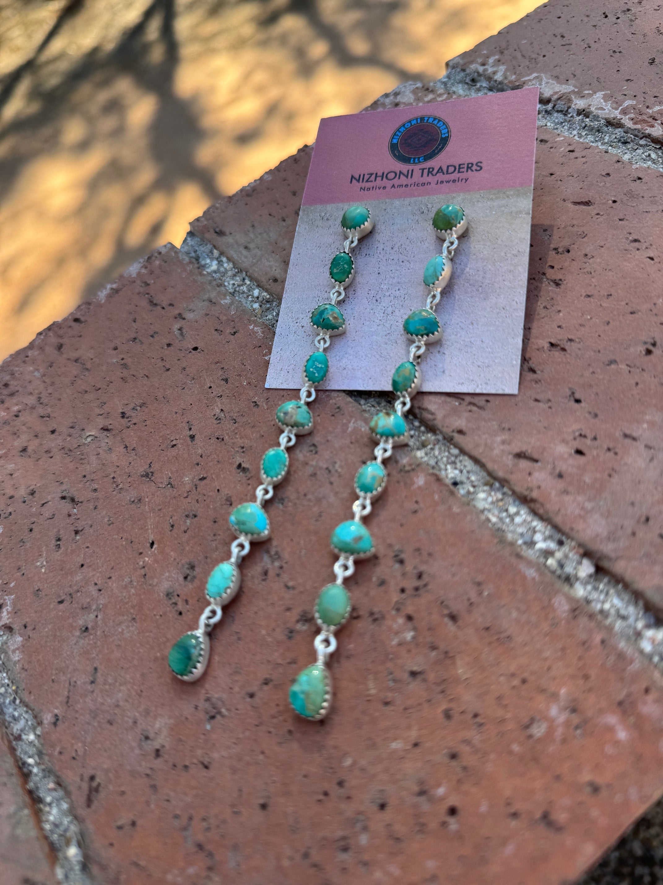 Cassidy Collection Handmade Honky Tonk Natural Royston Turquoise and Sterling Silver Dangles