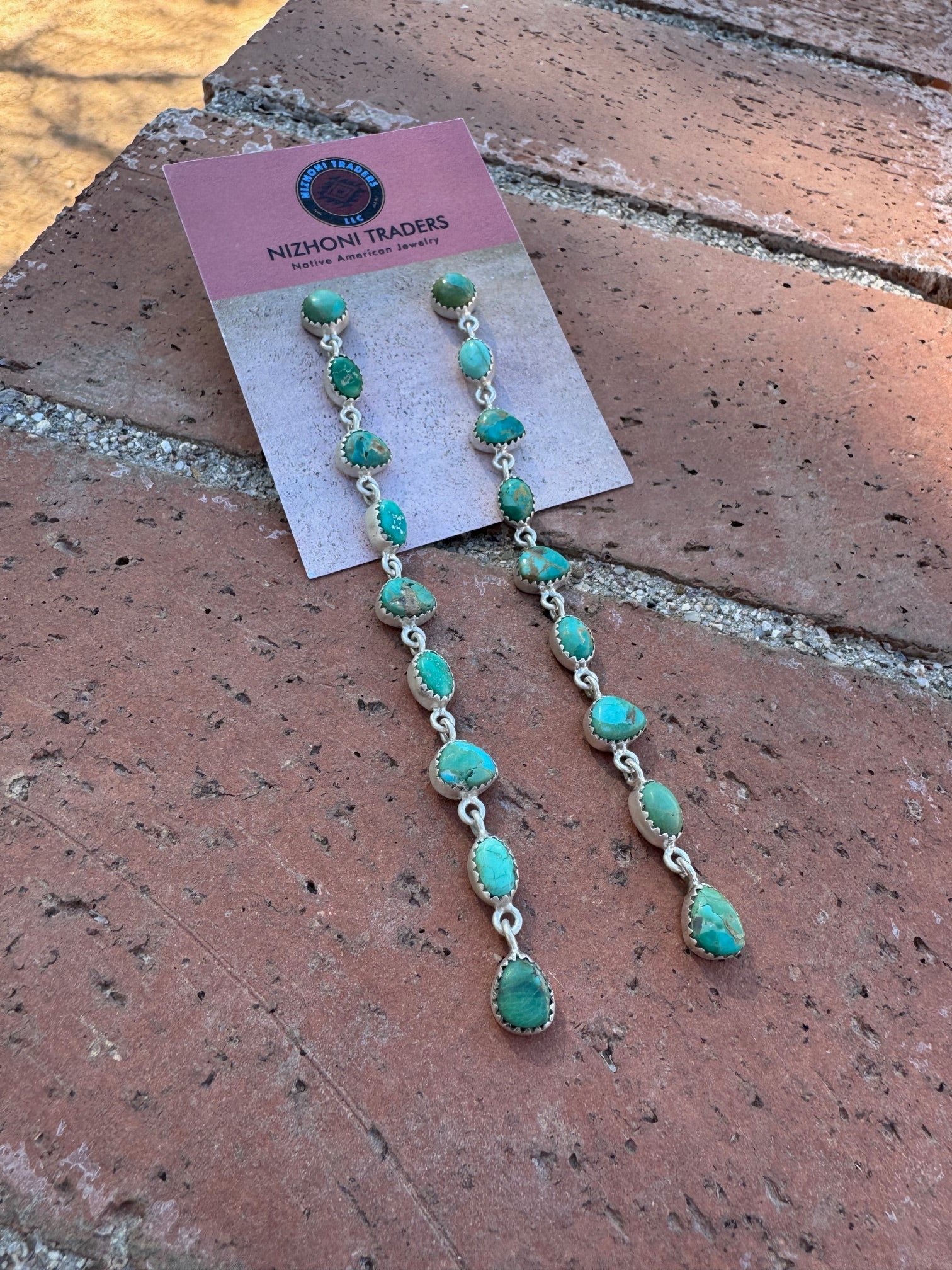 Cassidy Collection Handmade Honky Tonk Natural Royston Turquoise and Sterling Silver Dangles