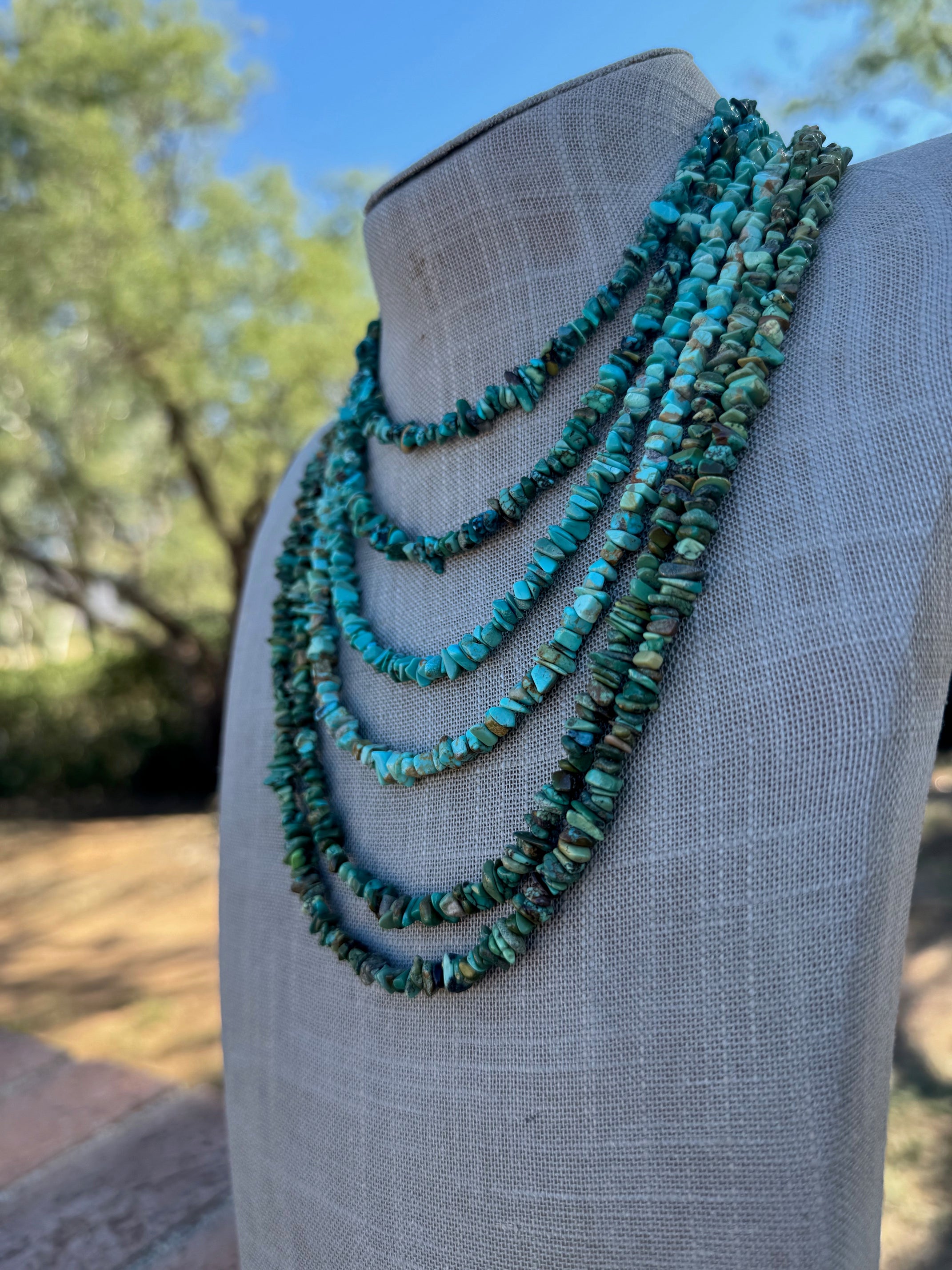 Handcrafted Kingman Turquoise Beaded Necklace