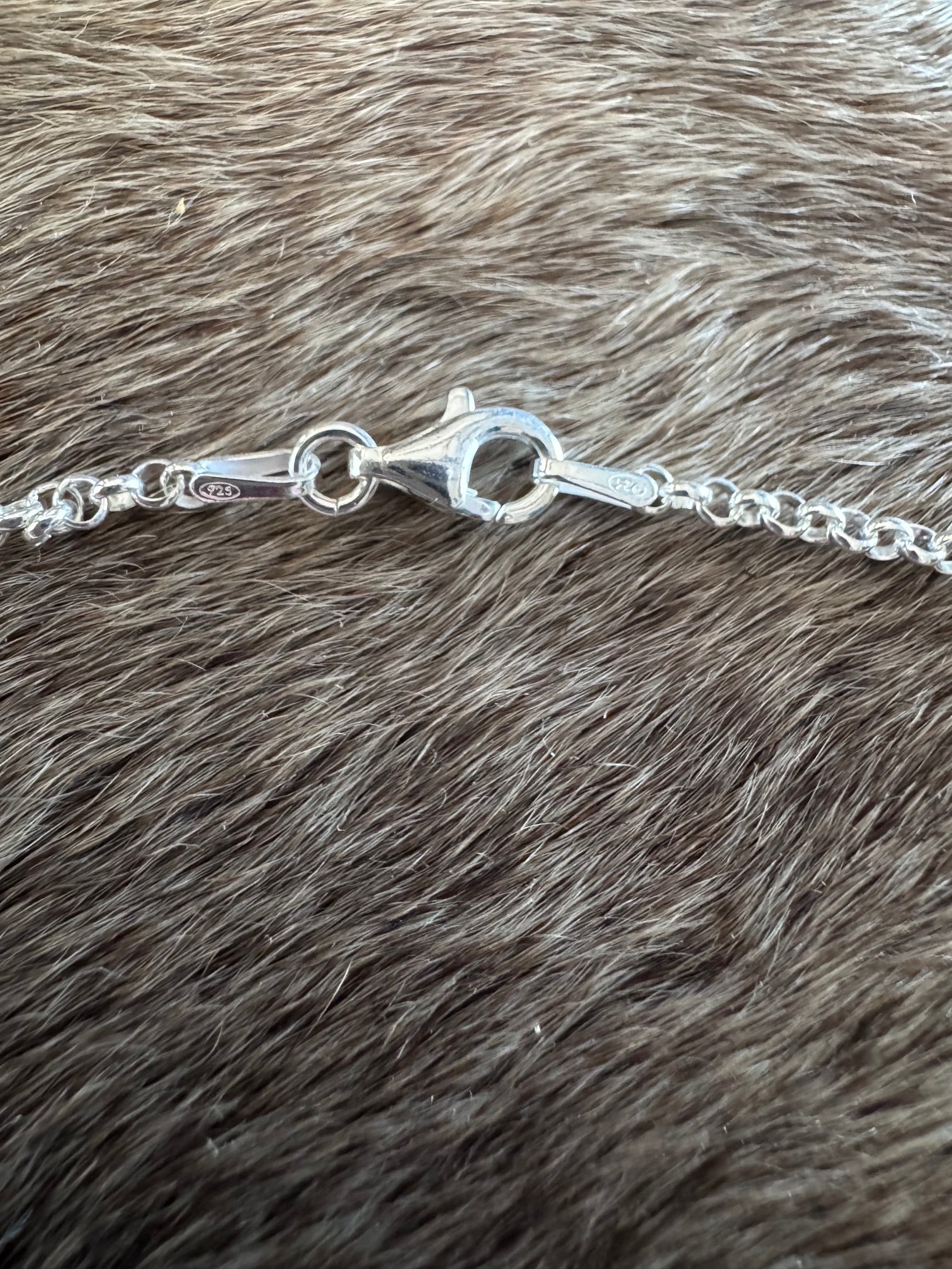 Handmade Sterling Silver Inlay Mountain 19" Necklace by Roaming Buffalo