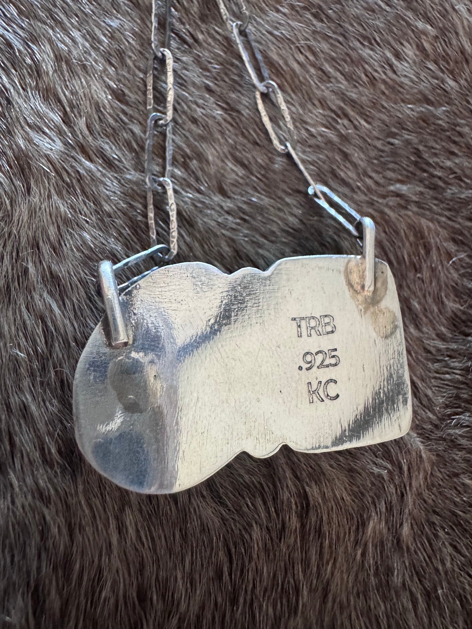 Handmade Sterling Silver Fossilized Coral & Carico Lake 18" Necklace by Roaming Buffalo