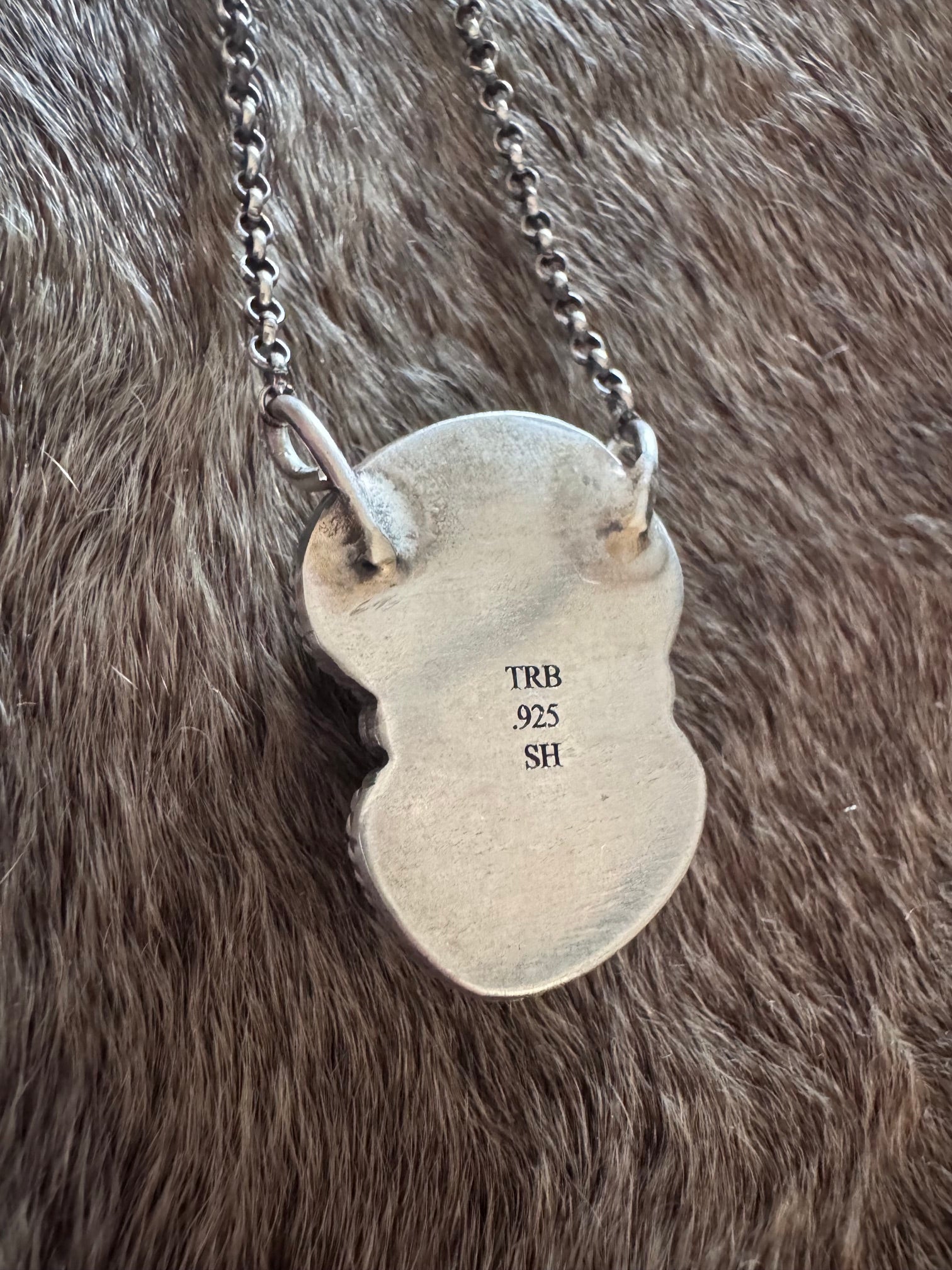 Handmade Sterling Silver Two Stone Fox Turquoise 19" Necklace by Roaming Buffalo