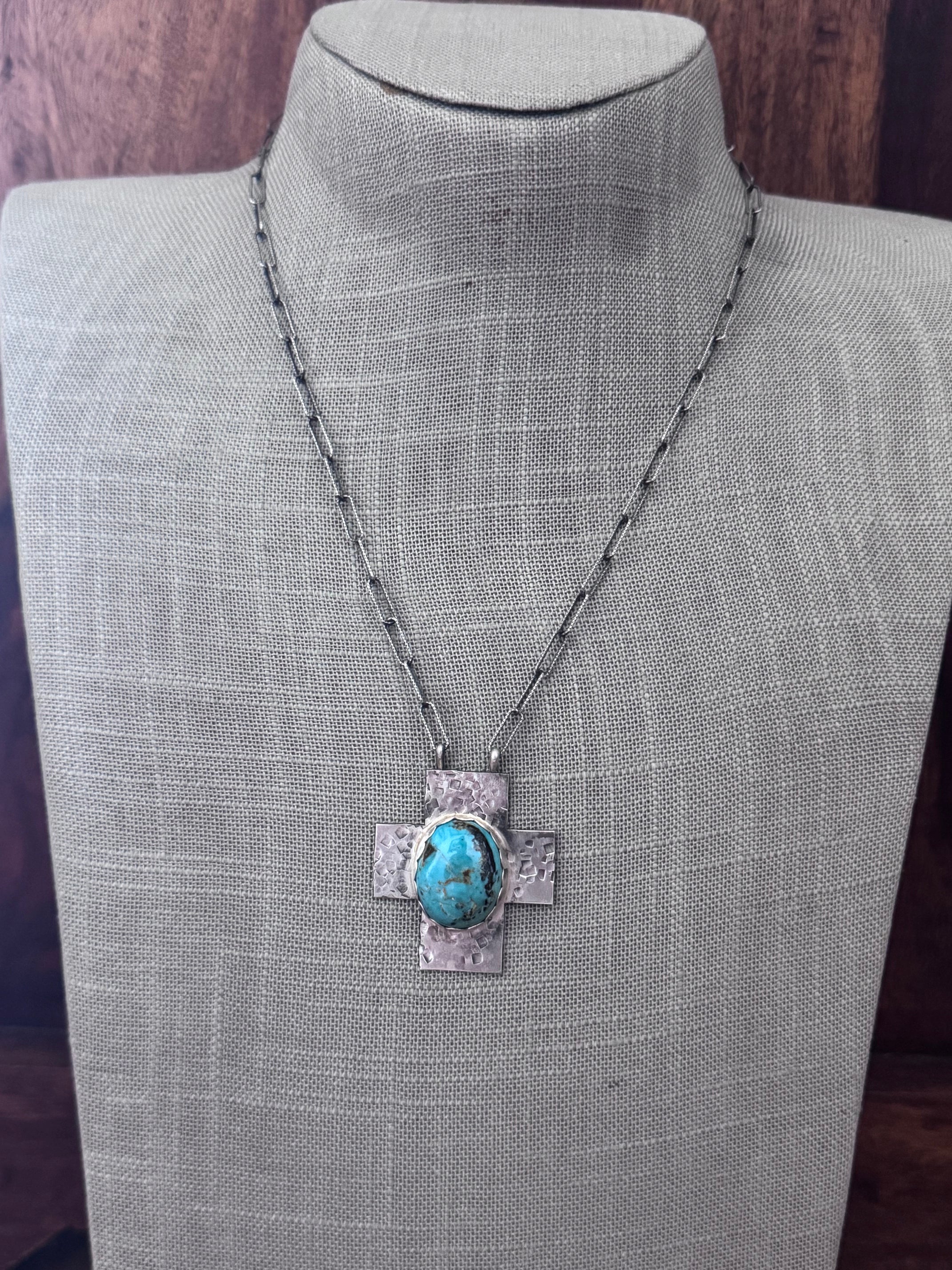 Handmade Sterling Silver Sierra Nevada Cross 18" Necklace by Roaming Buffalo