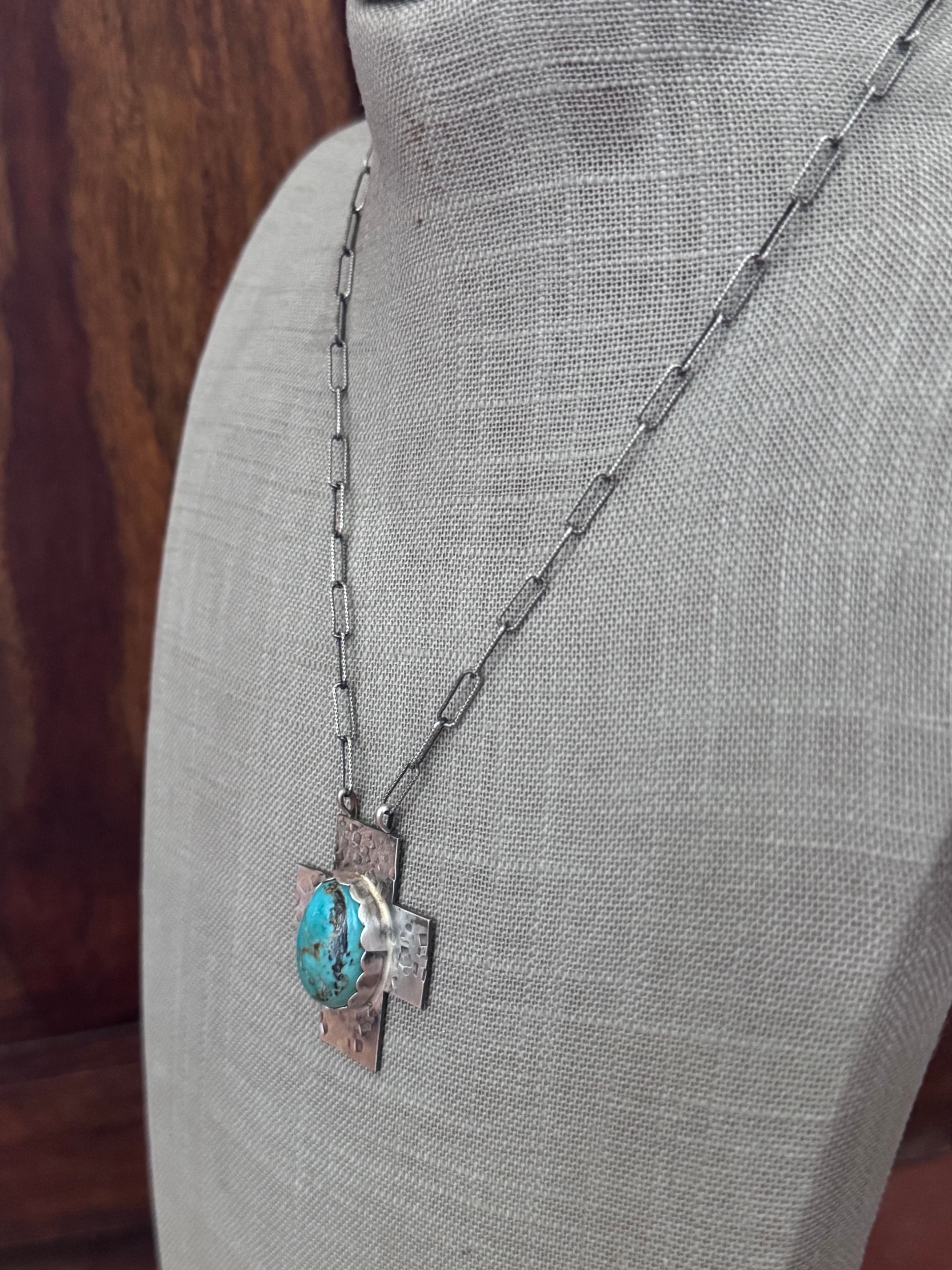 Handmade Sterling Silver Sierra Nevada Cross 18" Necklace by Roaming Buffalo