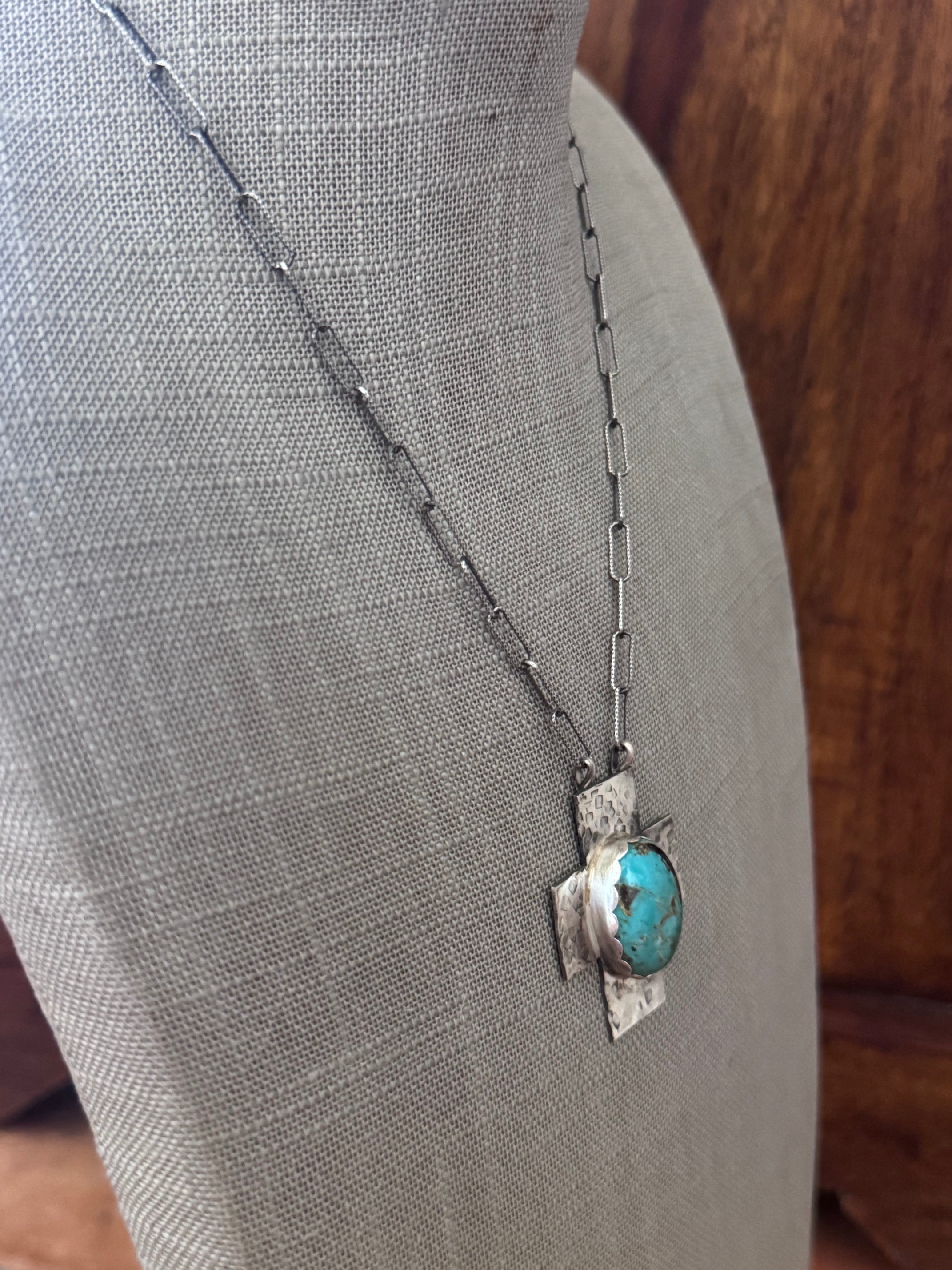 Handmade Sterling Silver Sierra Nevada Cross 18" Necklace by Roaming Buffalo
