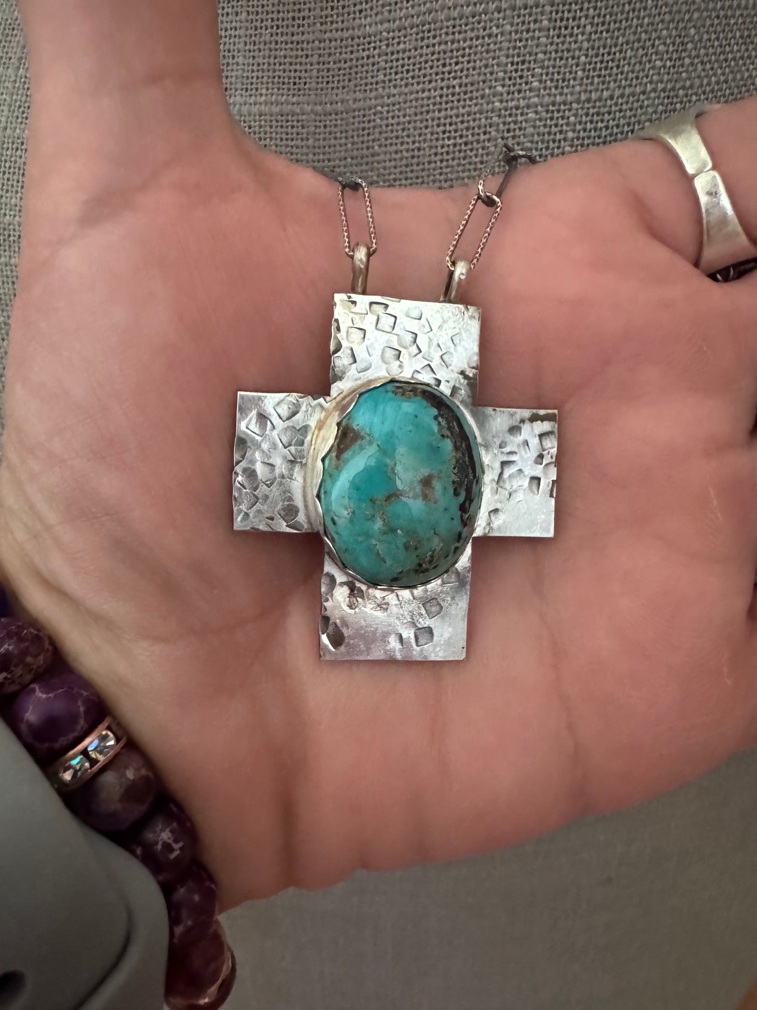 Handmade Sterling Silver Sierra Nevada Cross 18" Necklace by Roaming Buffalo
