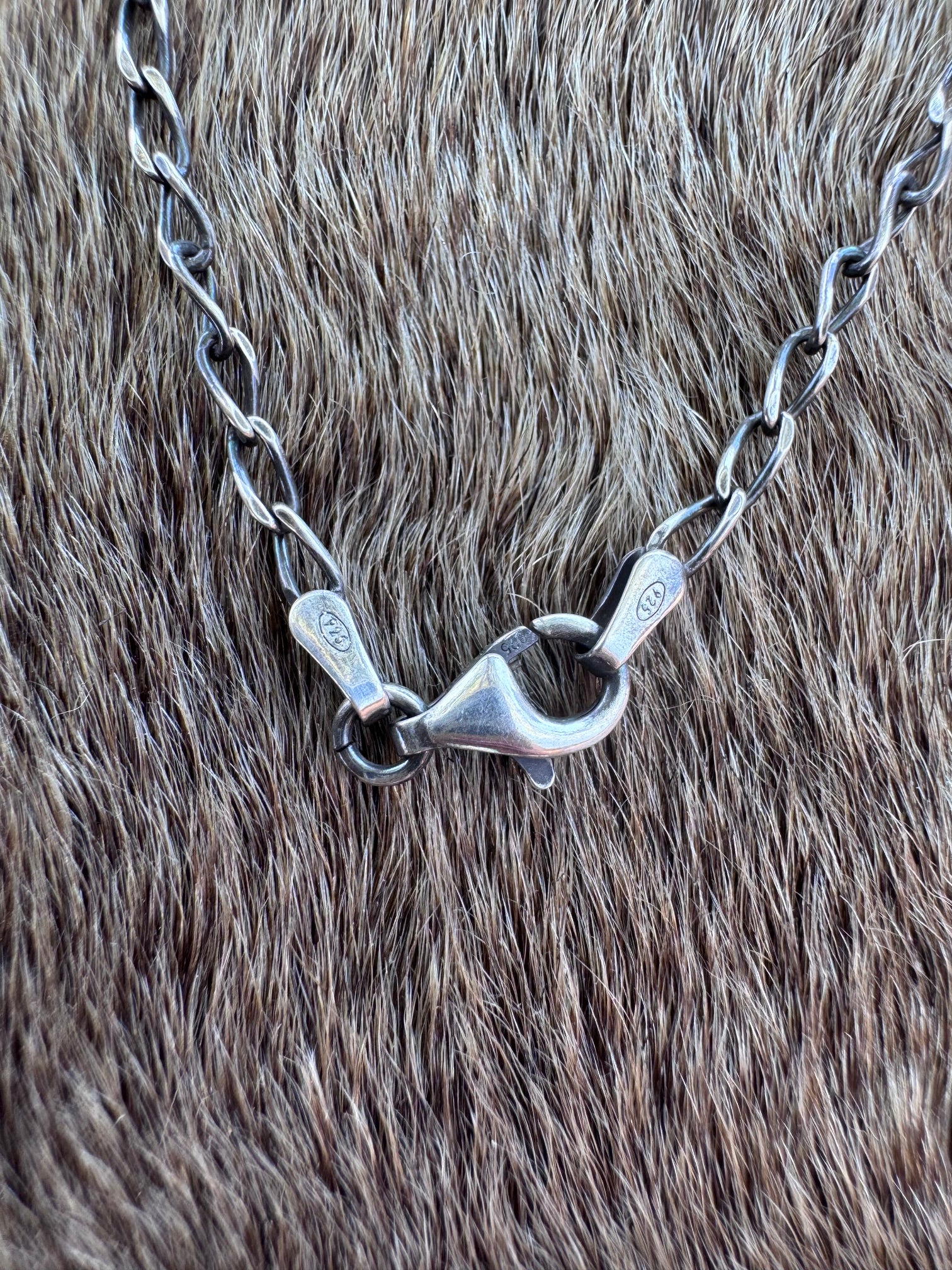 Handmade Sterling Silver Sonoran, Pink Conch, & Spiny Bar 19.5" Necklace by Roaming Buffalo