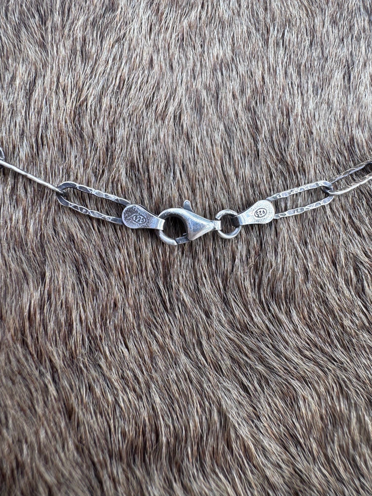 Handmade Sterling Silver & Patagonia Turquoise 18.5" Necklace by Roaming Buffalo