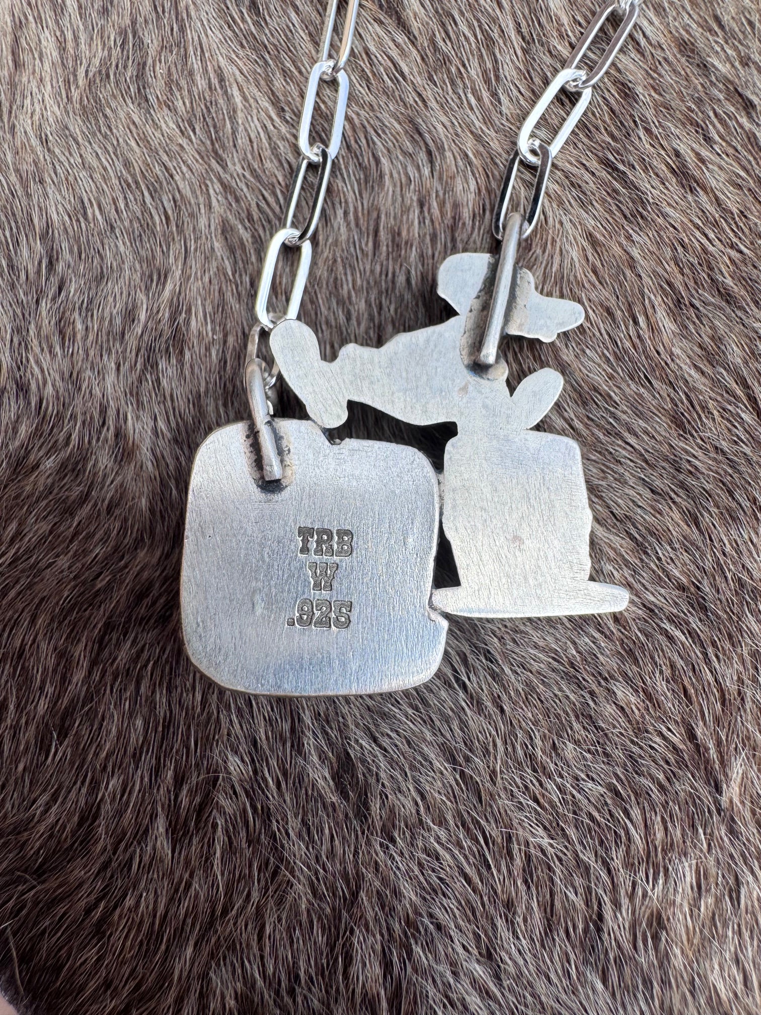 Handmade Sterling Silver & Mine 8 Rodeo Clown 18.75" Necklace by Roaming Buffalo