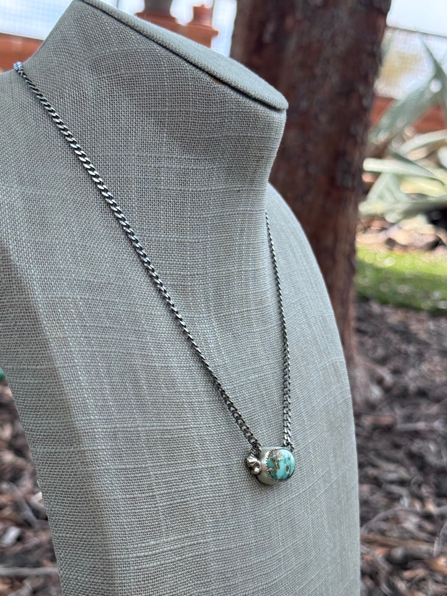 Handmade Sterling Silver & Carico Lake 18.75" Necklace by Roaming Buffalo