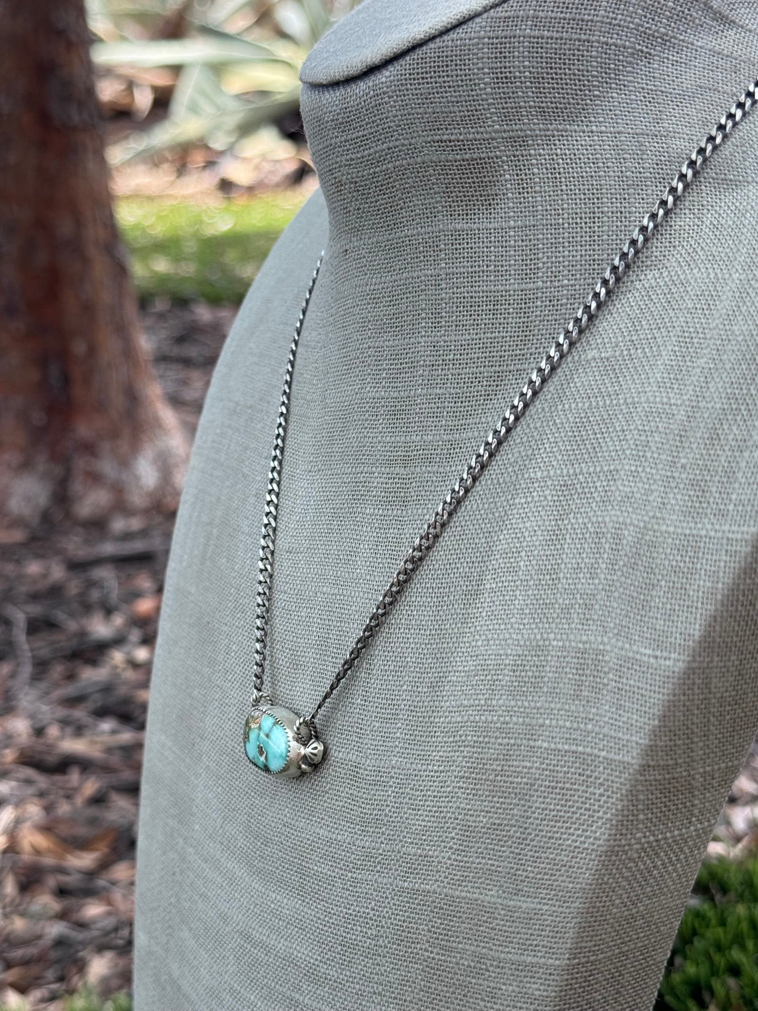 Handmade Sterling Silver & Carico Lake 18.75" Necklace by Roaming Buffalo