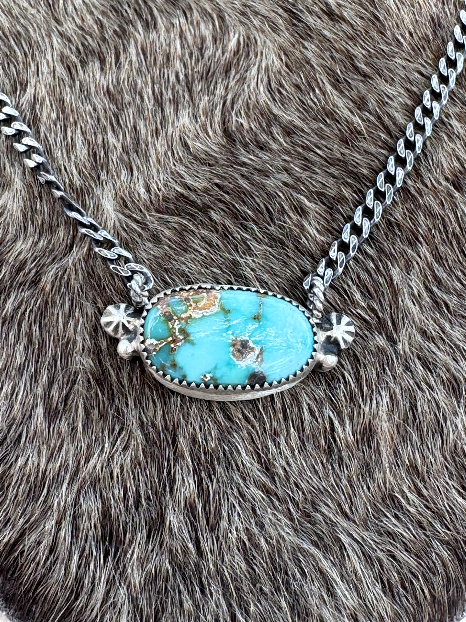 Handmade Sterling Silver & Carico Lake 18.75" Necklace by Roaming Buffalo