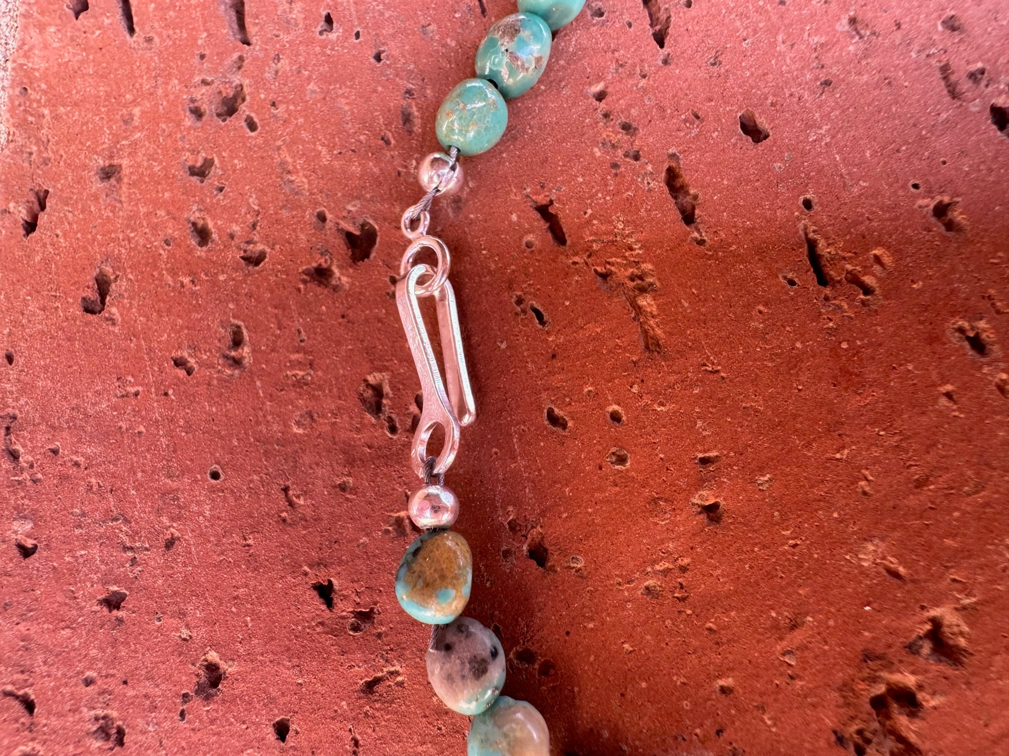 Handcrafted Green Kingman Turquoise Beaded Necklace