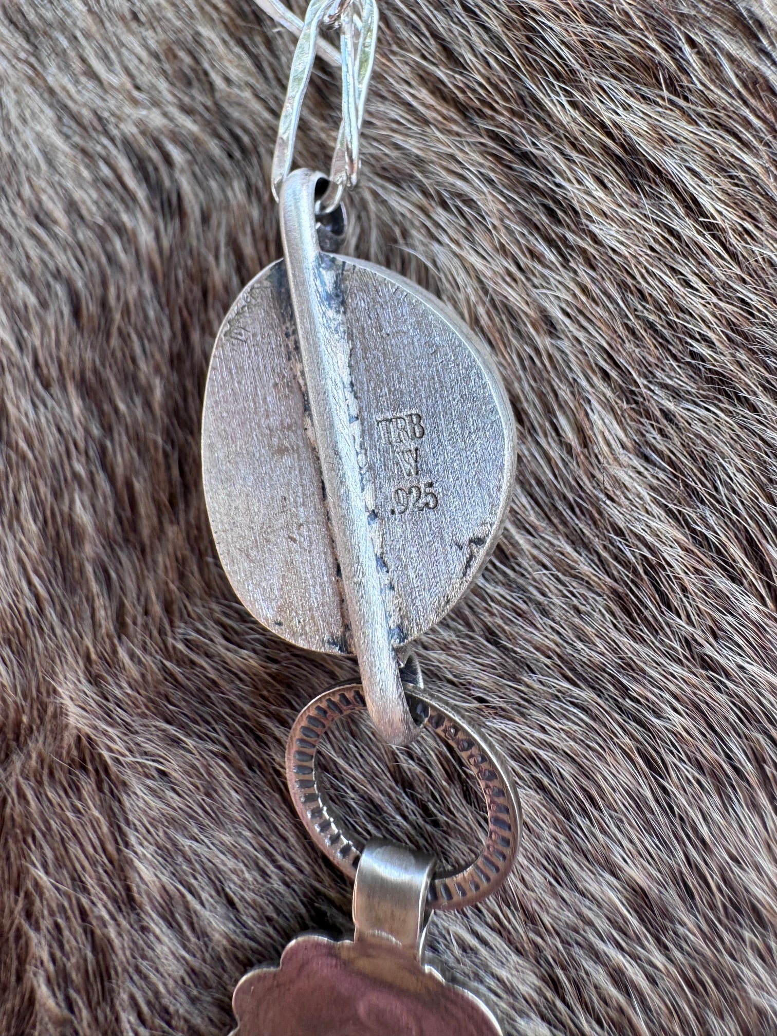Handmade Sterling Silver & Carico Lake Concho 18" Necklace by Roaming Buffalo