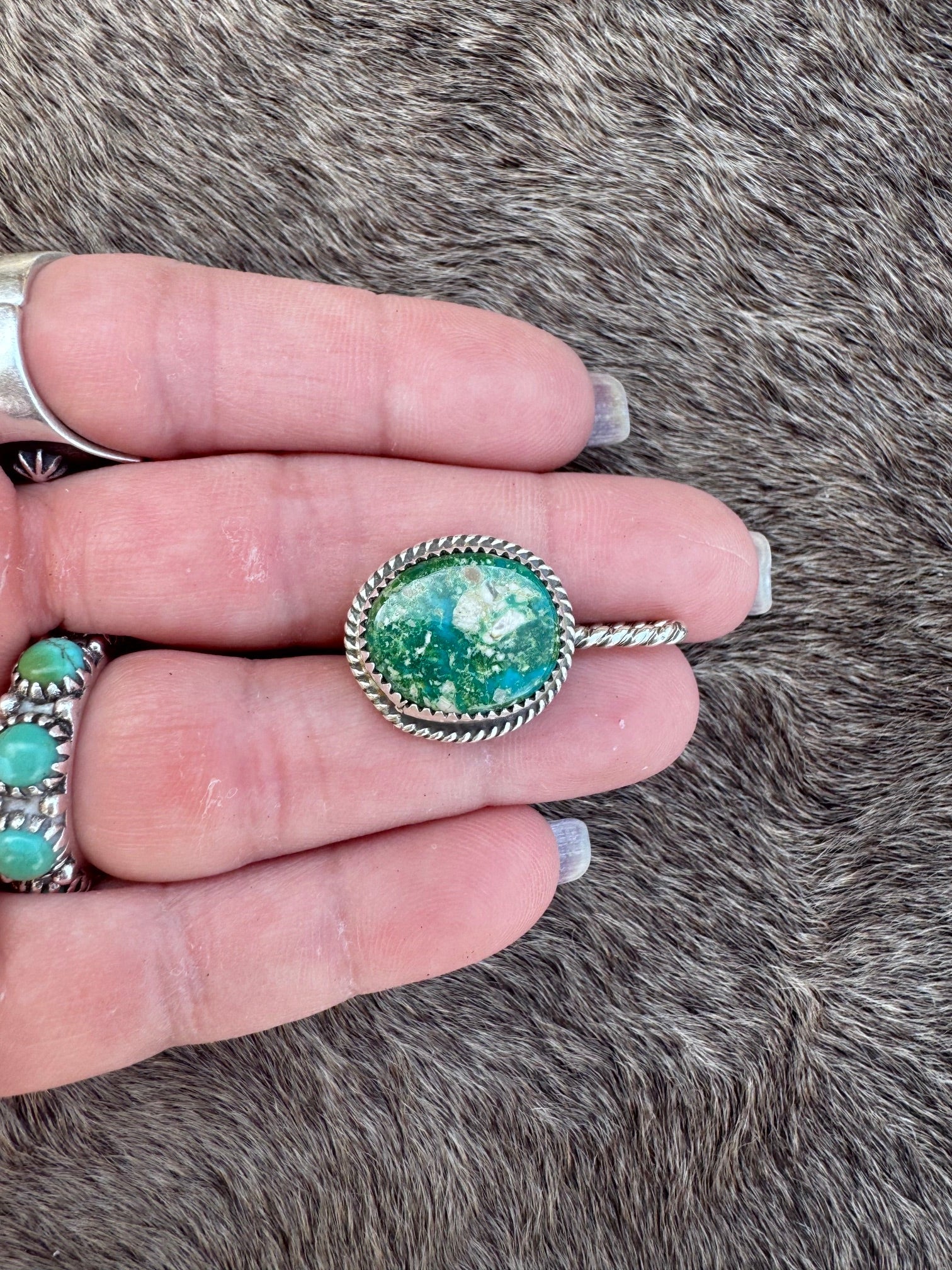 Handmade Sterling Silver & Fox Turquoise Hat Pin by Roaming Buffalo