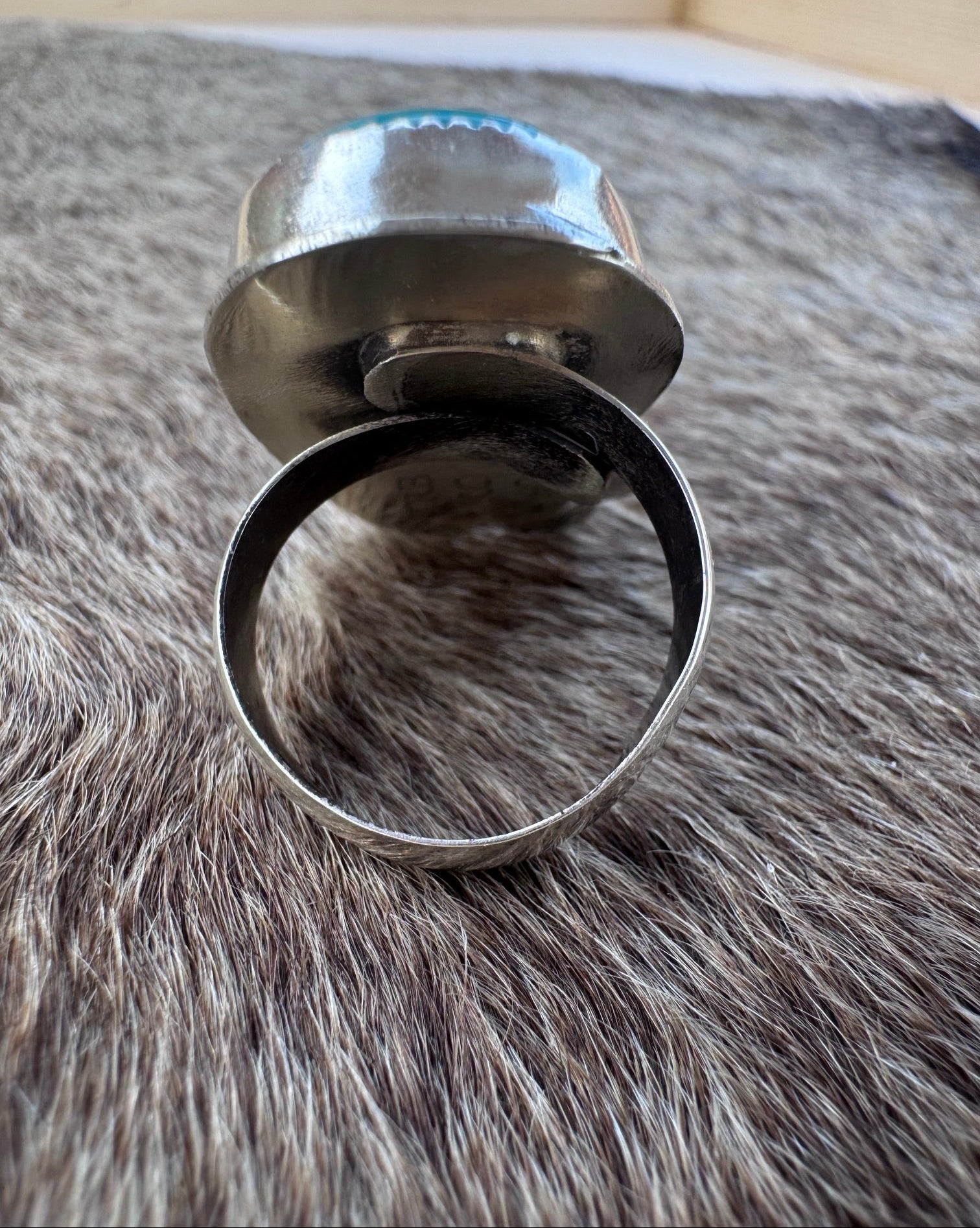 Handmade Sterling Silver & Armenian Turquoise Adjustable Ring by Roaming Buffalo