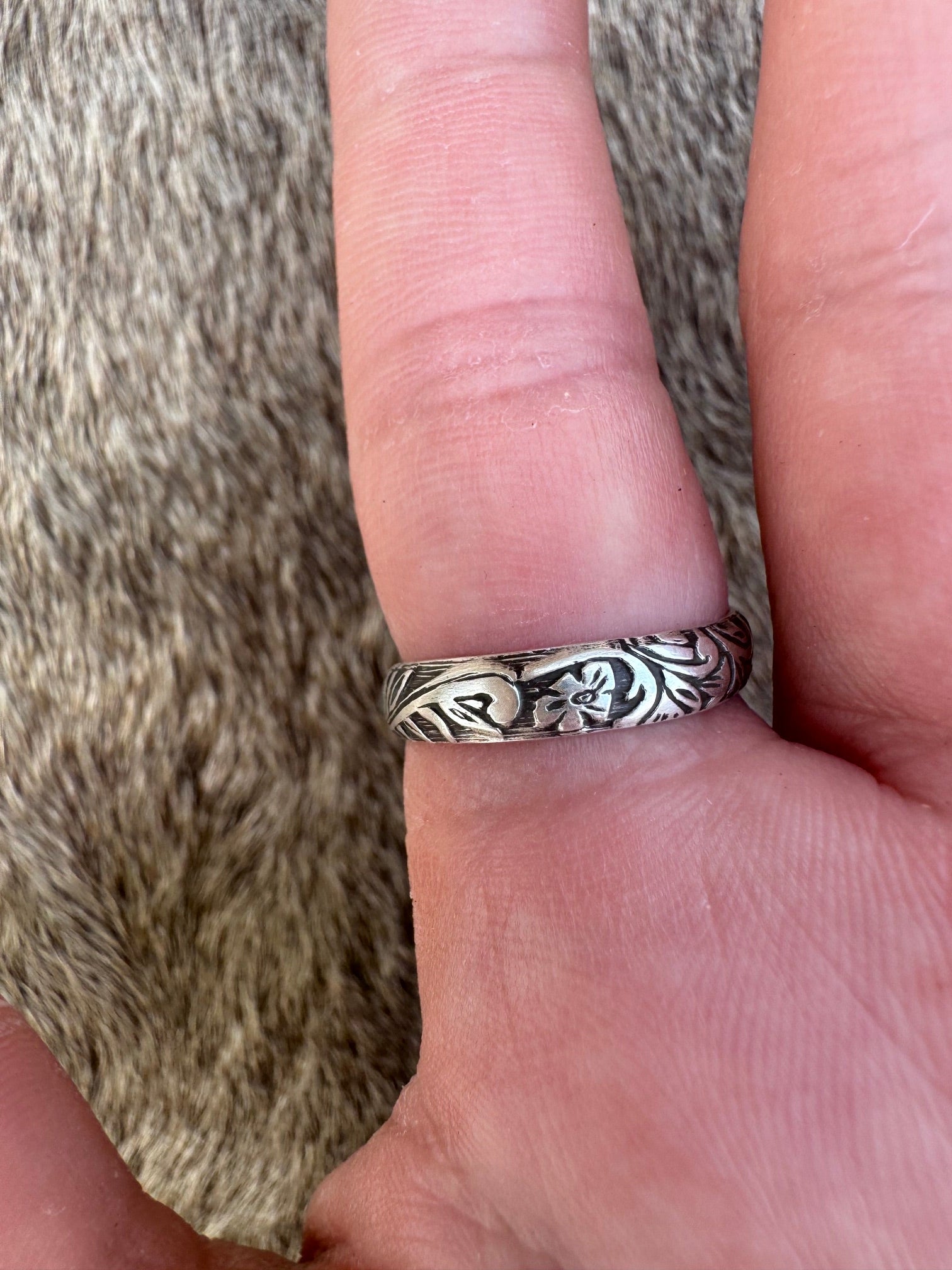Handmade Sterling Silver & Larimar Adjustable Ring by Roaming Buffalo