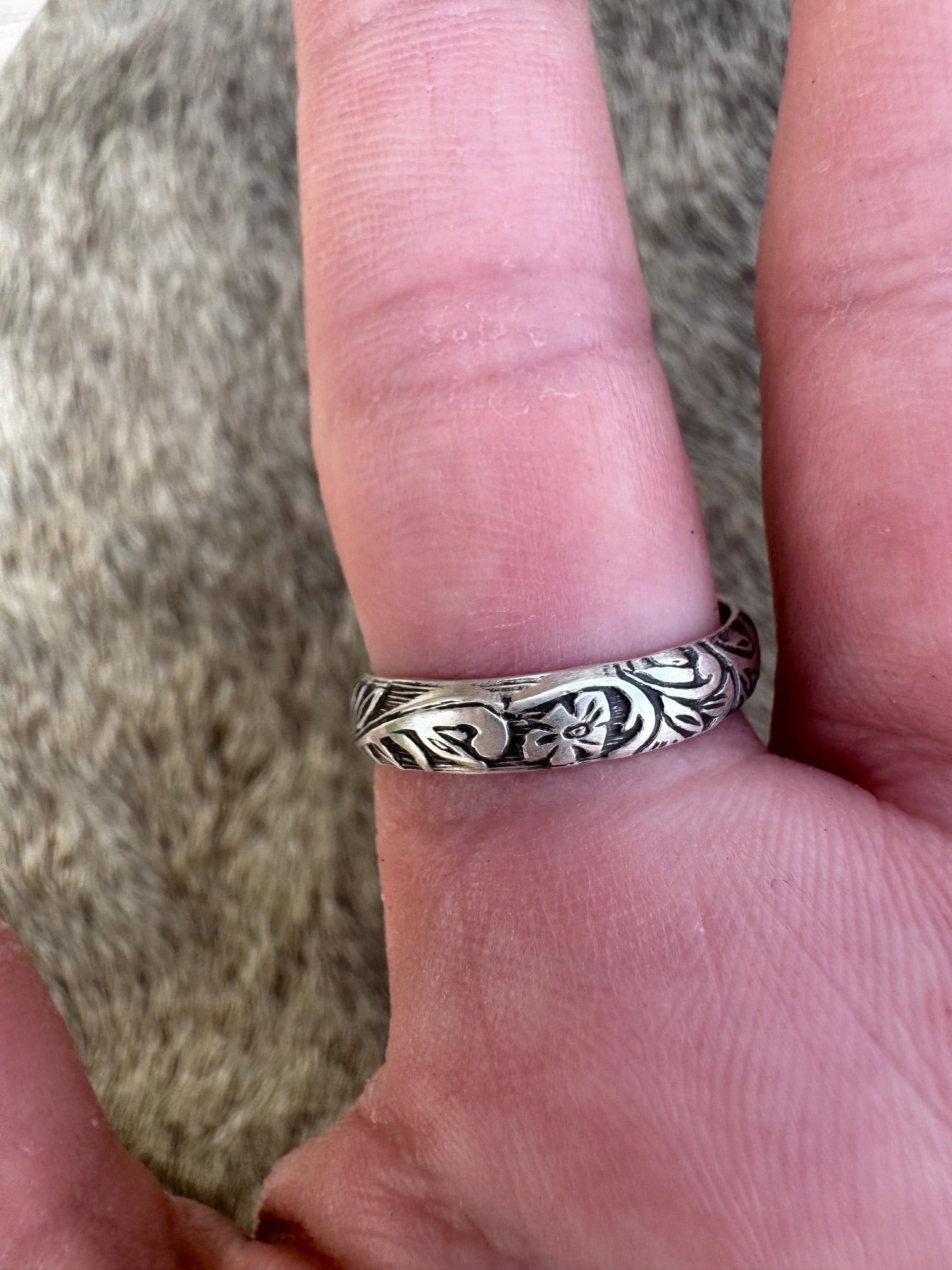 Handmade Sterling Silver & Larimar Adjustable Ring by Roaming Buffalo