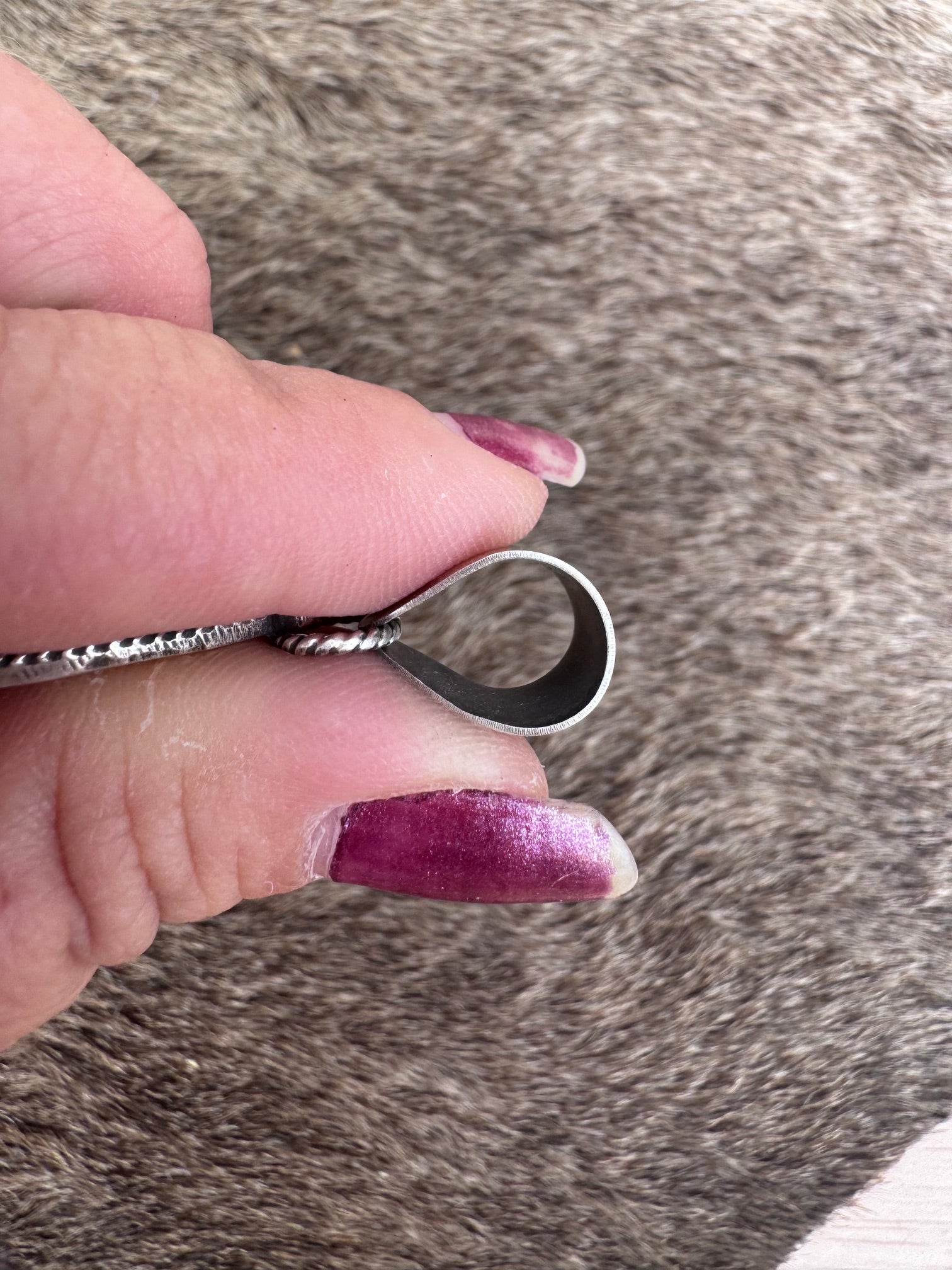 Handmade Sterling Silver Purple Mojave Ball Pendant by Roaming Buffalo