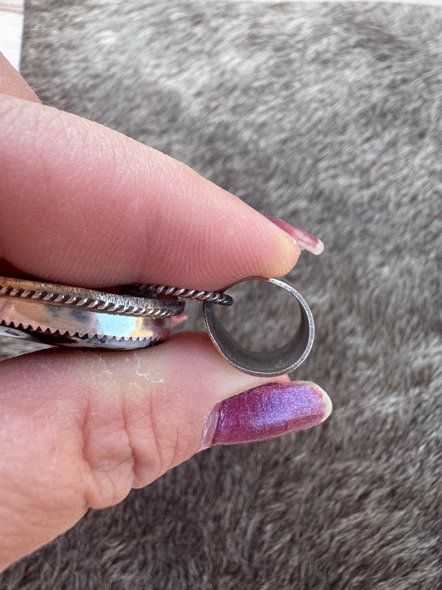 Handmade Sterling Silver White Buffalo Large Oval Turquoise Pendant by Roaming Buffalo