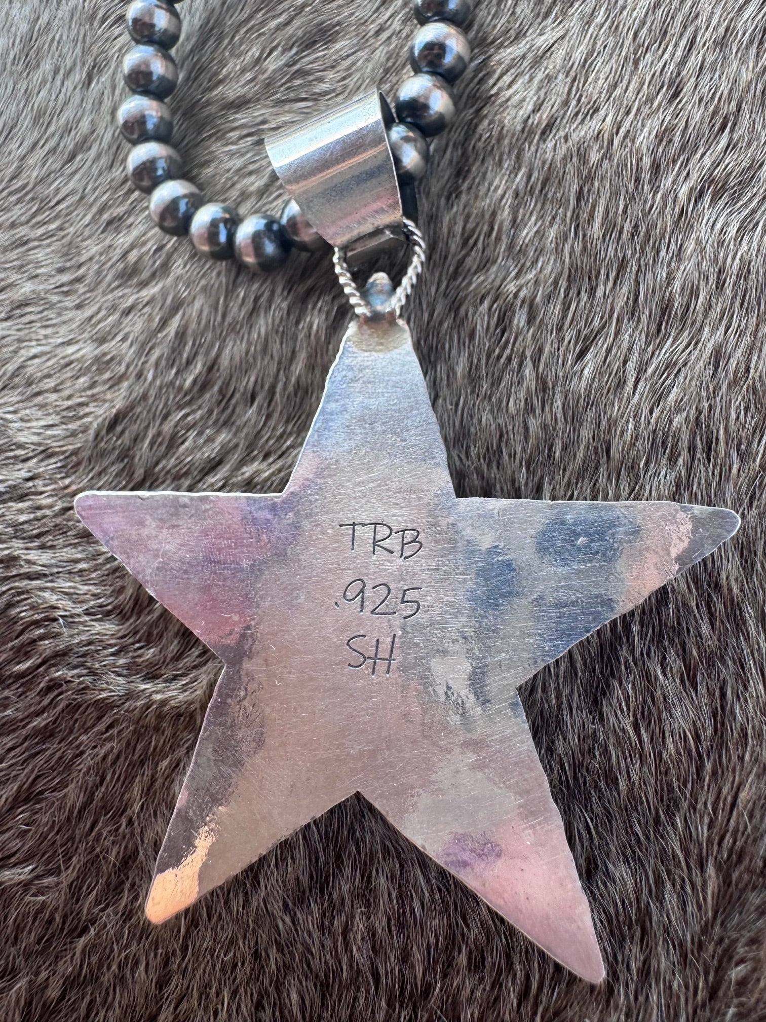 Handmade Sterling Silver Charoite Star Pendant by Roaming Buffalo