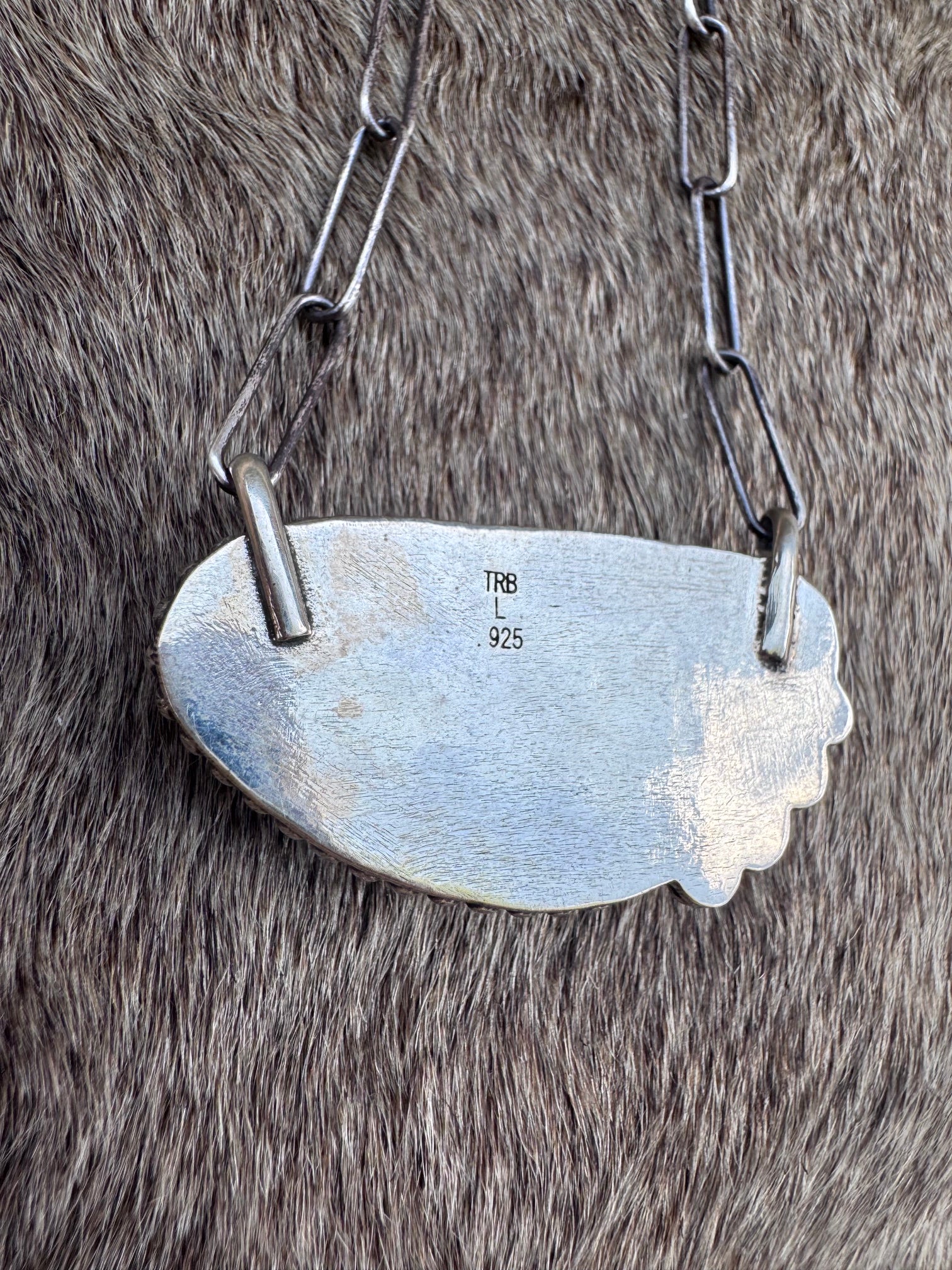 Handmade Sterling Silver & Aquaprase 19" Necklace by Roaming Buffalo