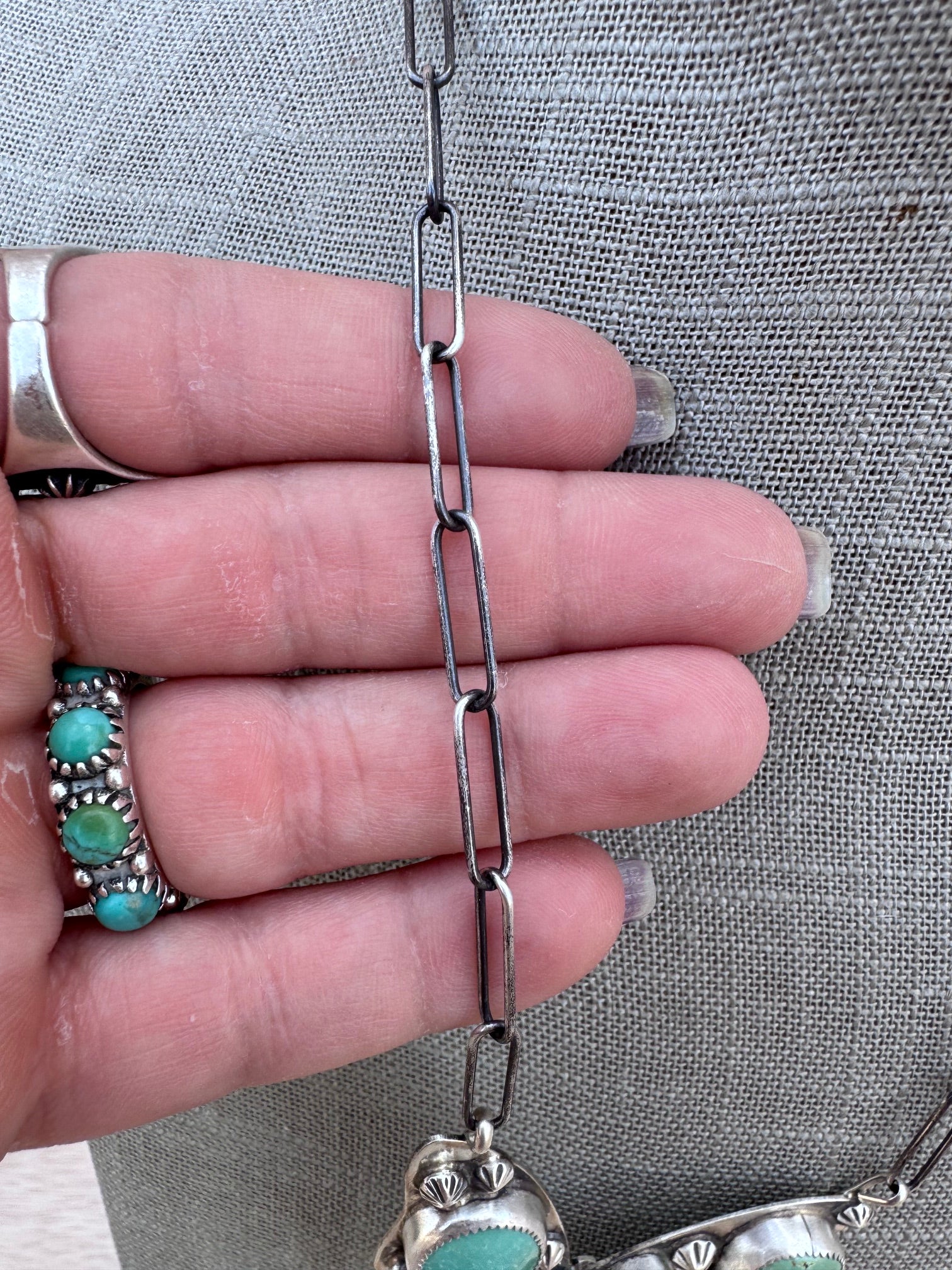 Handmade Sterling Silver & Mixed Media Turquoise Butterfly 19.75" Necklace by Roaming Buffalo