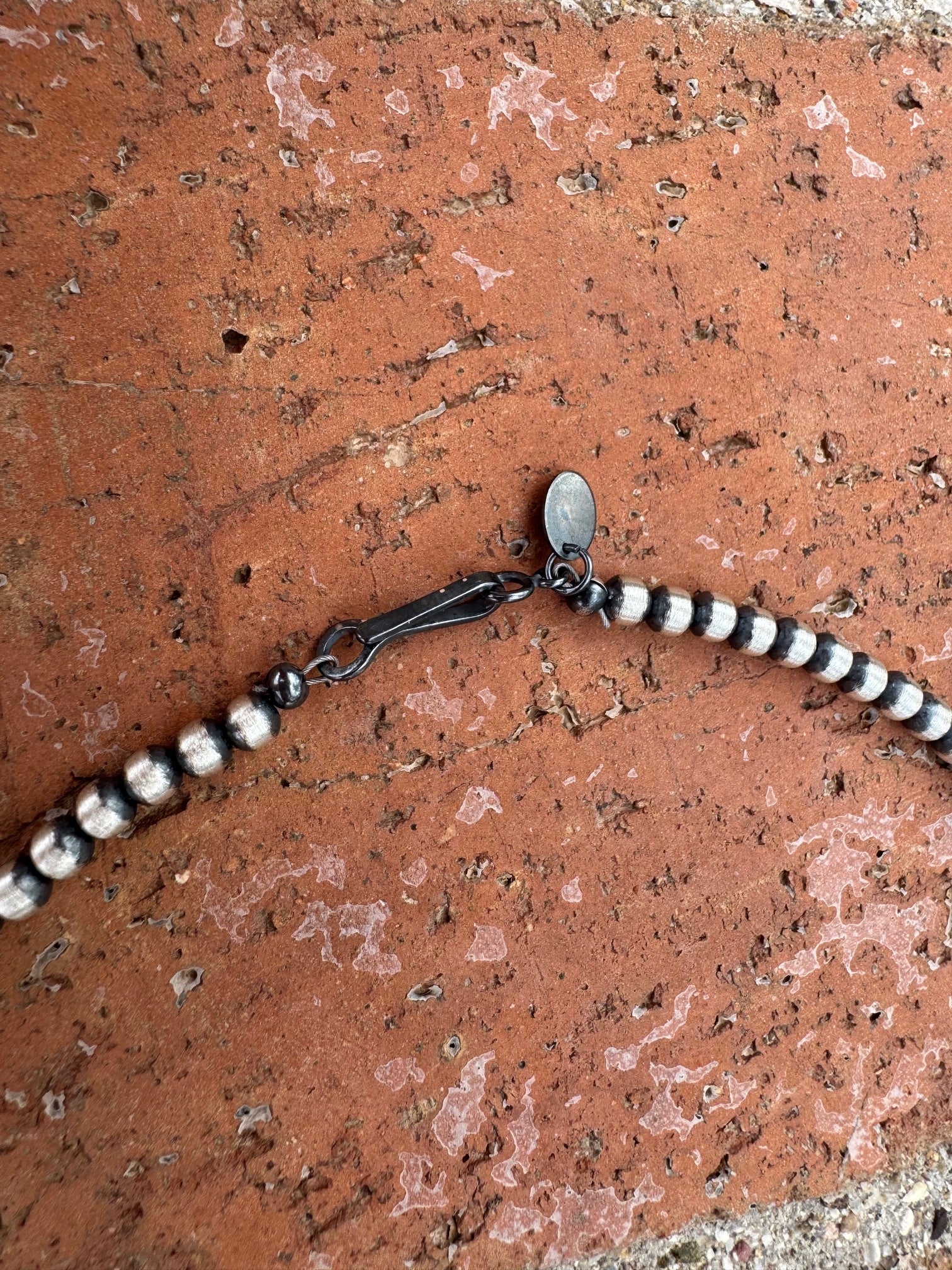 Handcrafted Multi Stone & Sterling Silver 4-6mm Beaded Necklace 30"