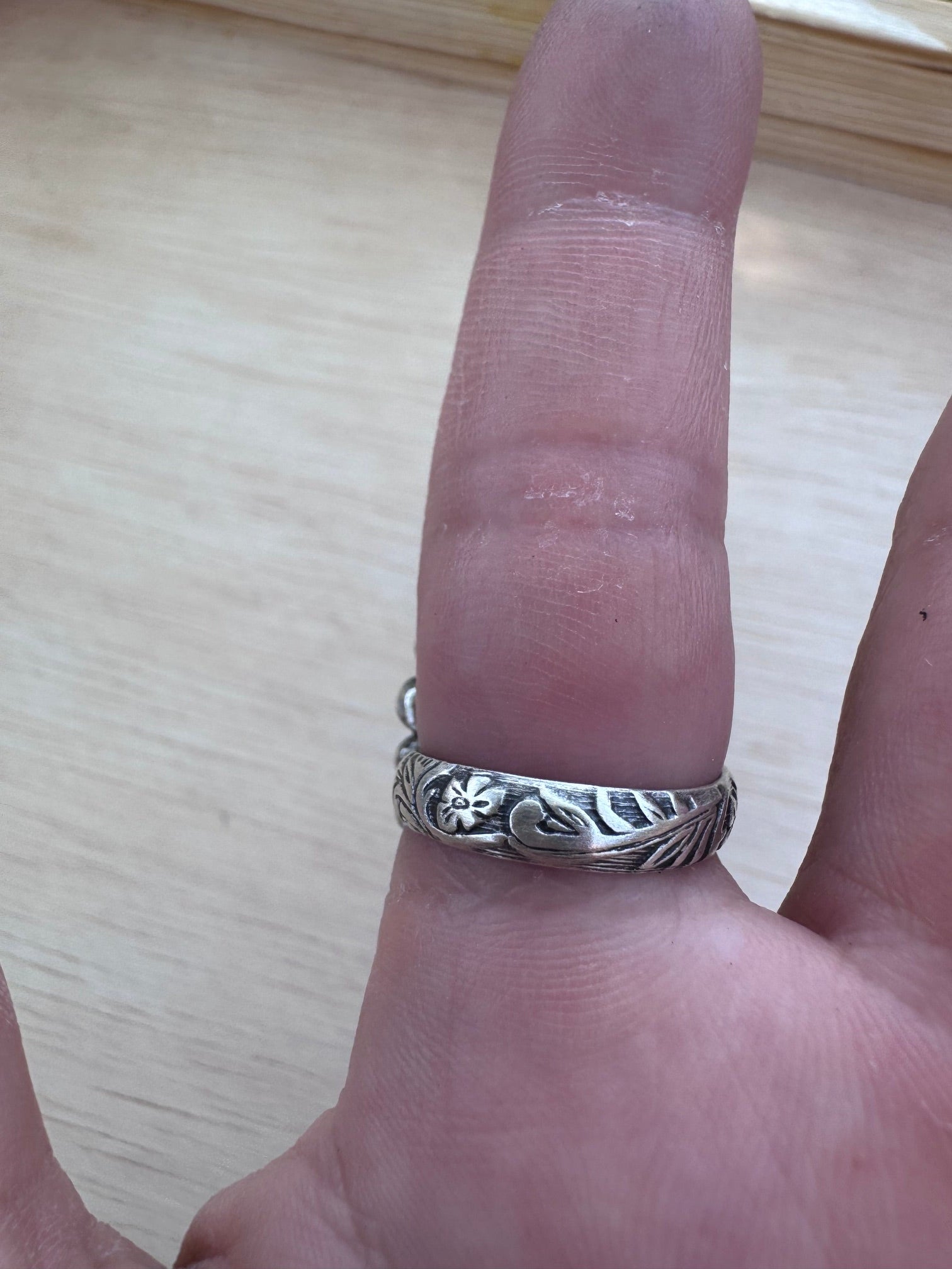 Handmade Sterling Silver Larimar Adjustable Ring by Roaming Buffalo