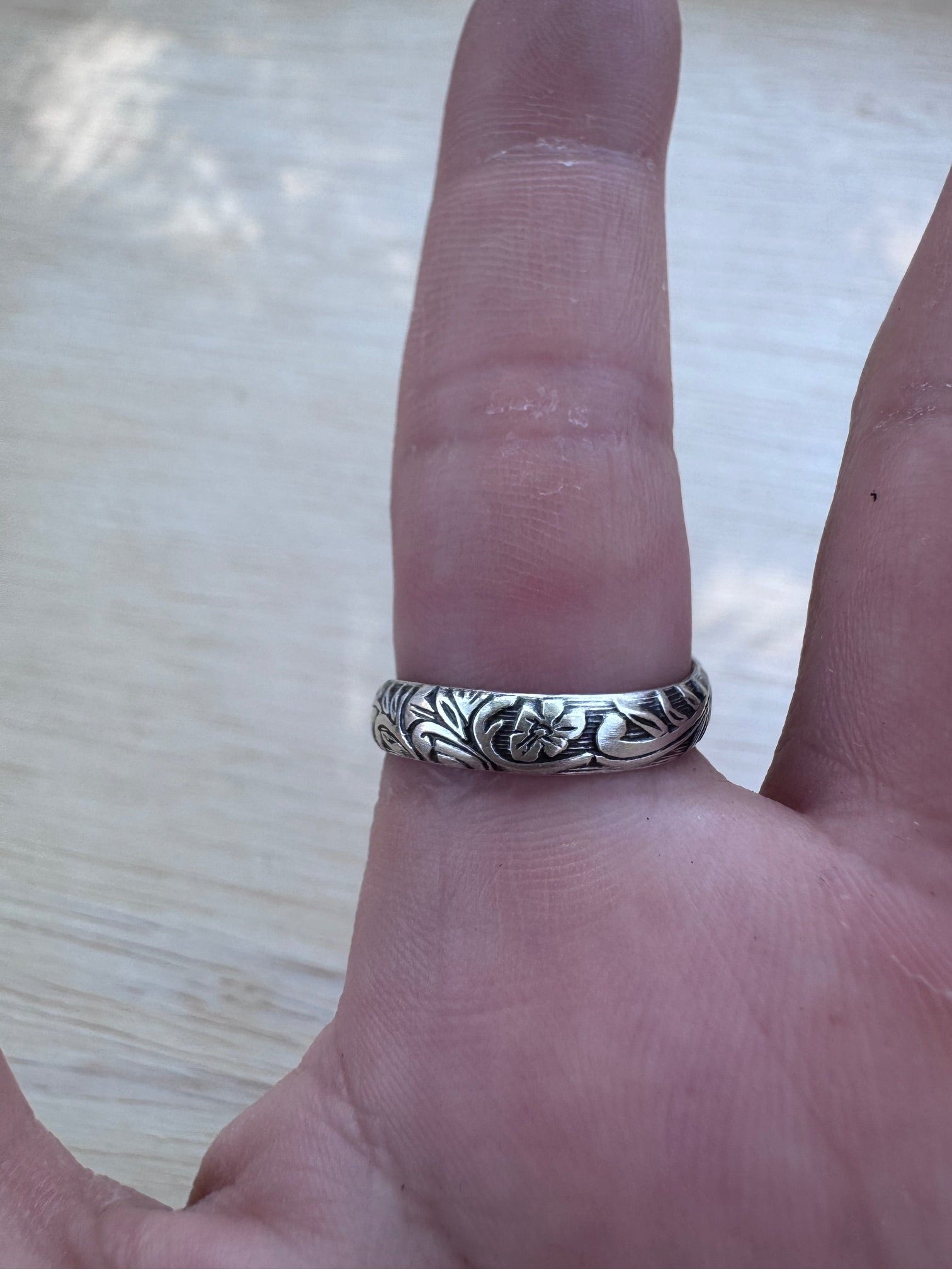 Handmade Sterling Silver Mine 8 Turquoise Adjustable Ring by Roaming Buffalo