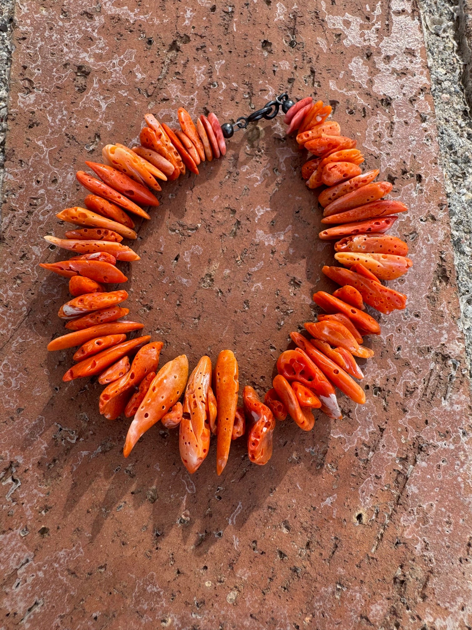 Handcrafted Spiny & Sterling Silver Beaded Bracelet 7.5"