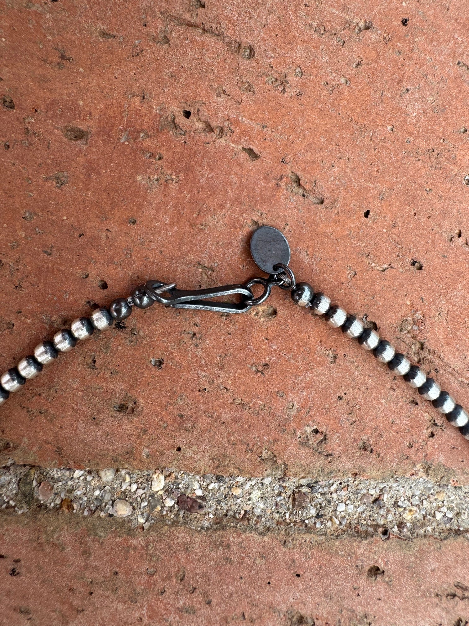 Handcrafted Orange Spiny & Sterling Silver 3-6mm Beaded Necklace