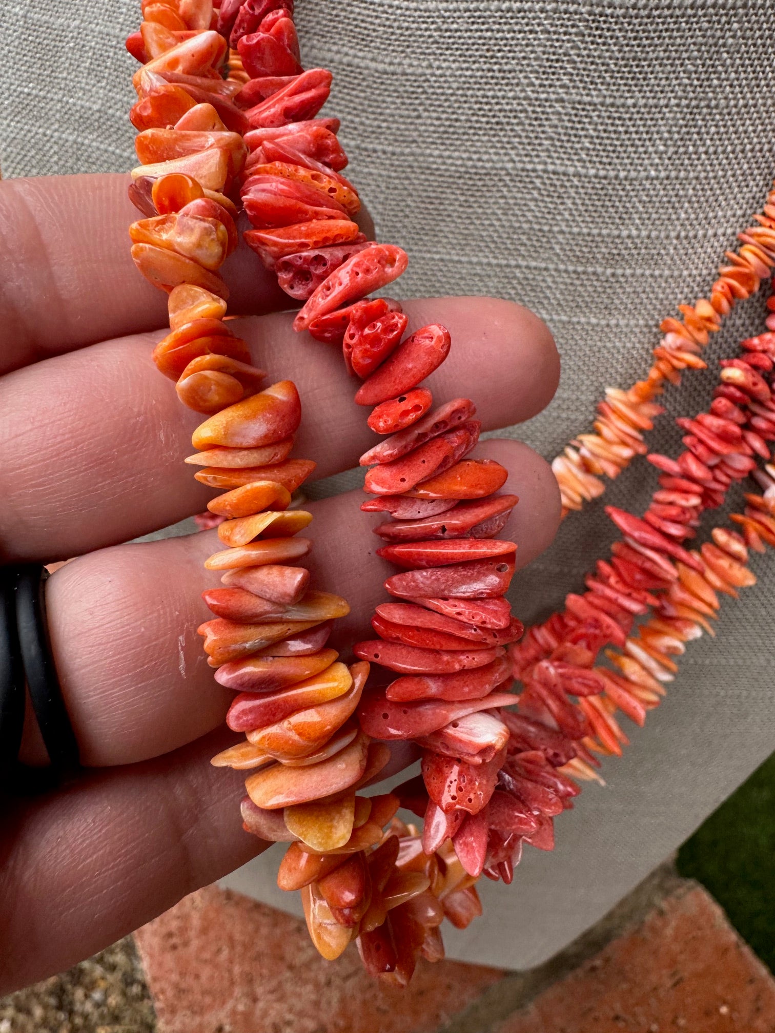 Handcrafted Spiny Oyster 24” Beaded Necklace