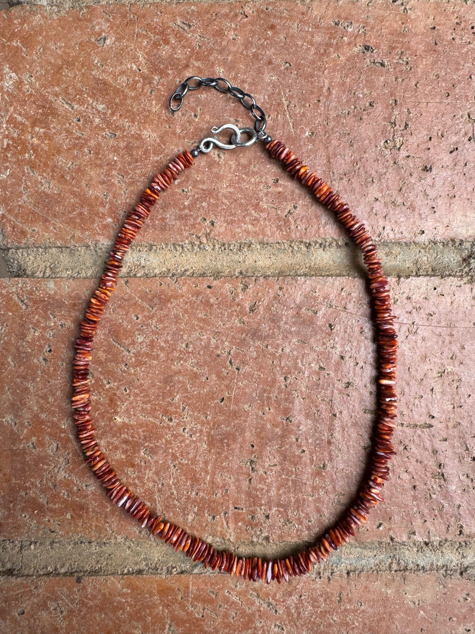 Handcrafted Red Spiny Oyster Beaded Necklace 18"