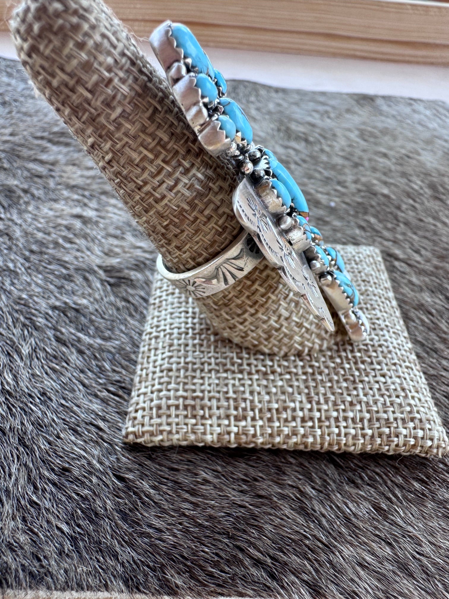 Handmade Little Man Sterling Silver & Cotton Candy Adjustable Ring