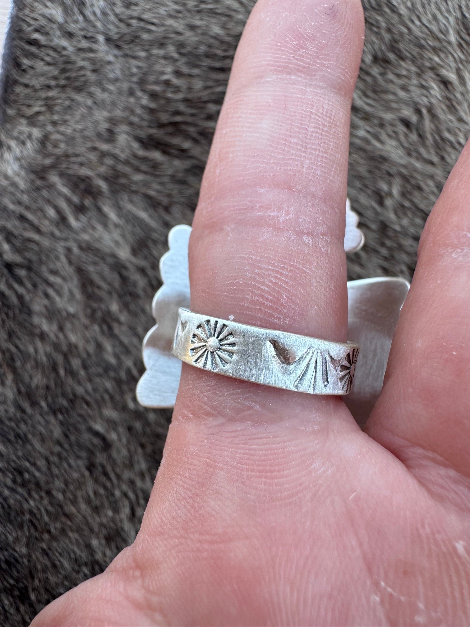 Handmade Little Man Sterling Silver & Cotton Candy Adjustable Ring