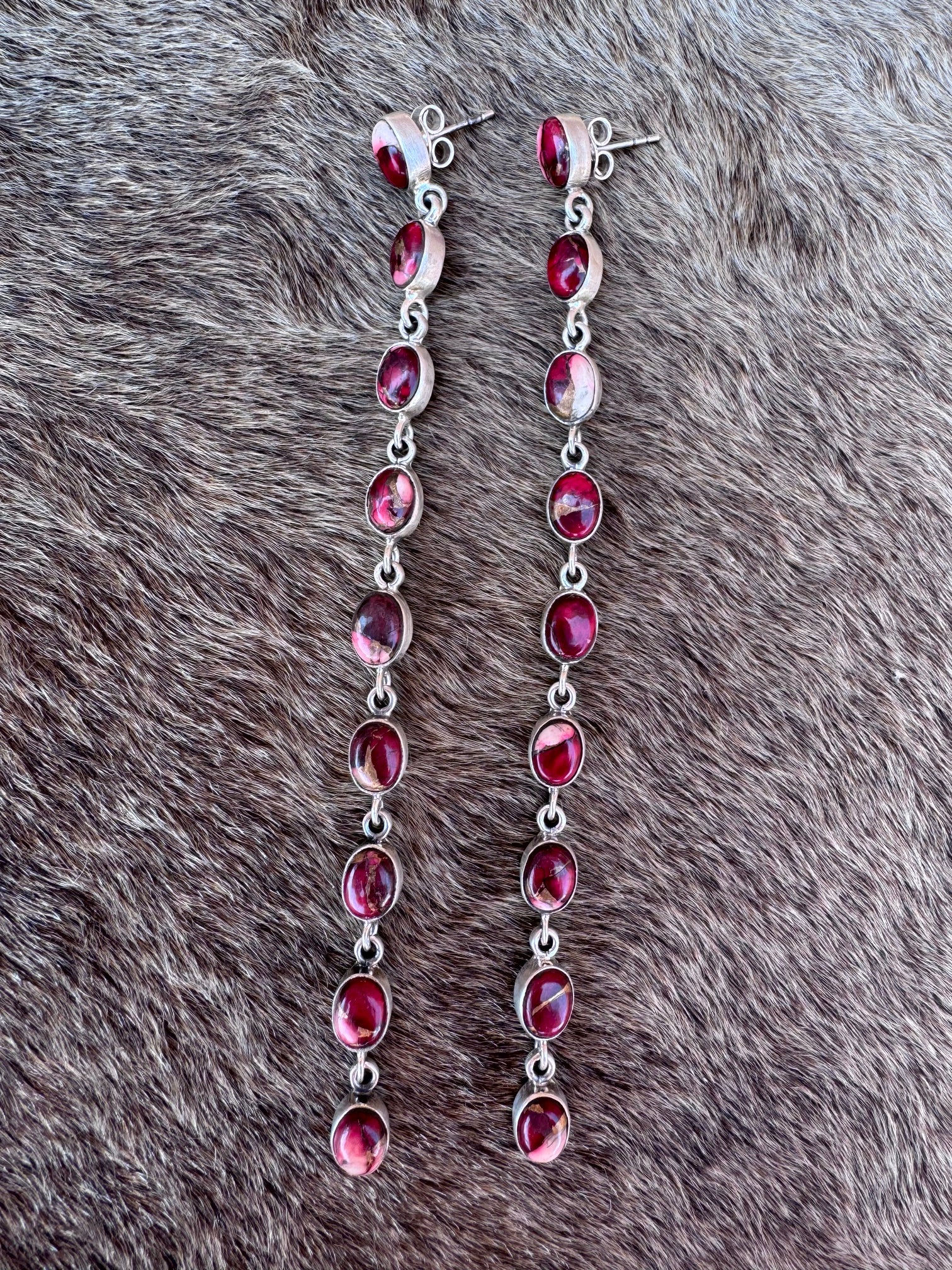 HONKY TONK Handmade Sterling Silver Dahlia Rose Dangles