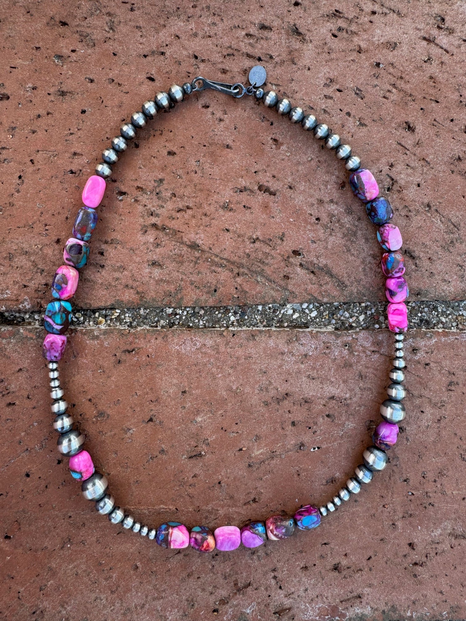 Handcrafted Sterling Silver & Pink Dream 3-8mm Beaded Necklace