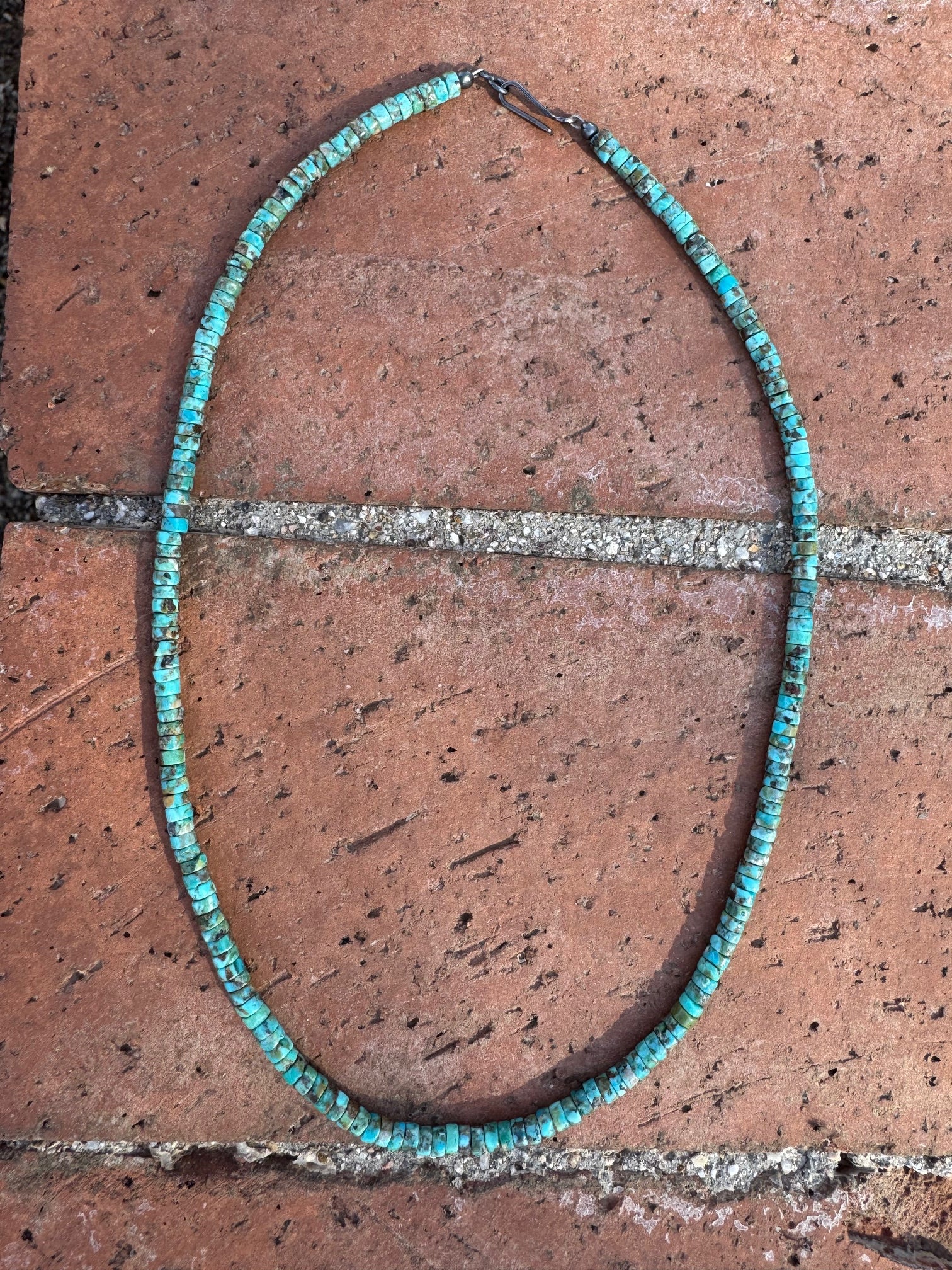 Handcrafted Turquoise Heishi 4mm Beaded Necklace