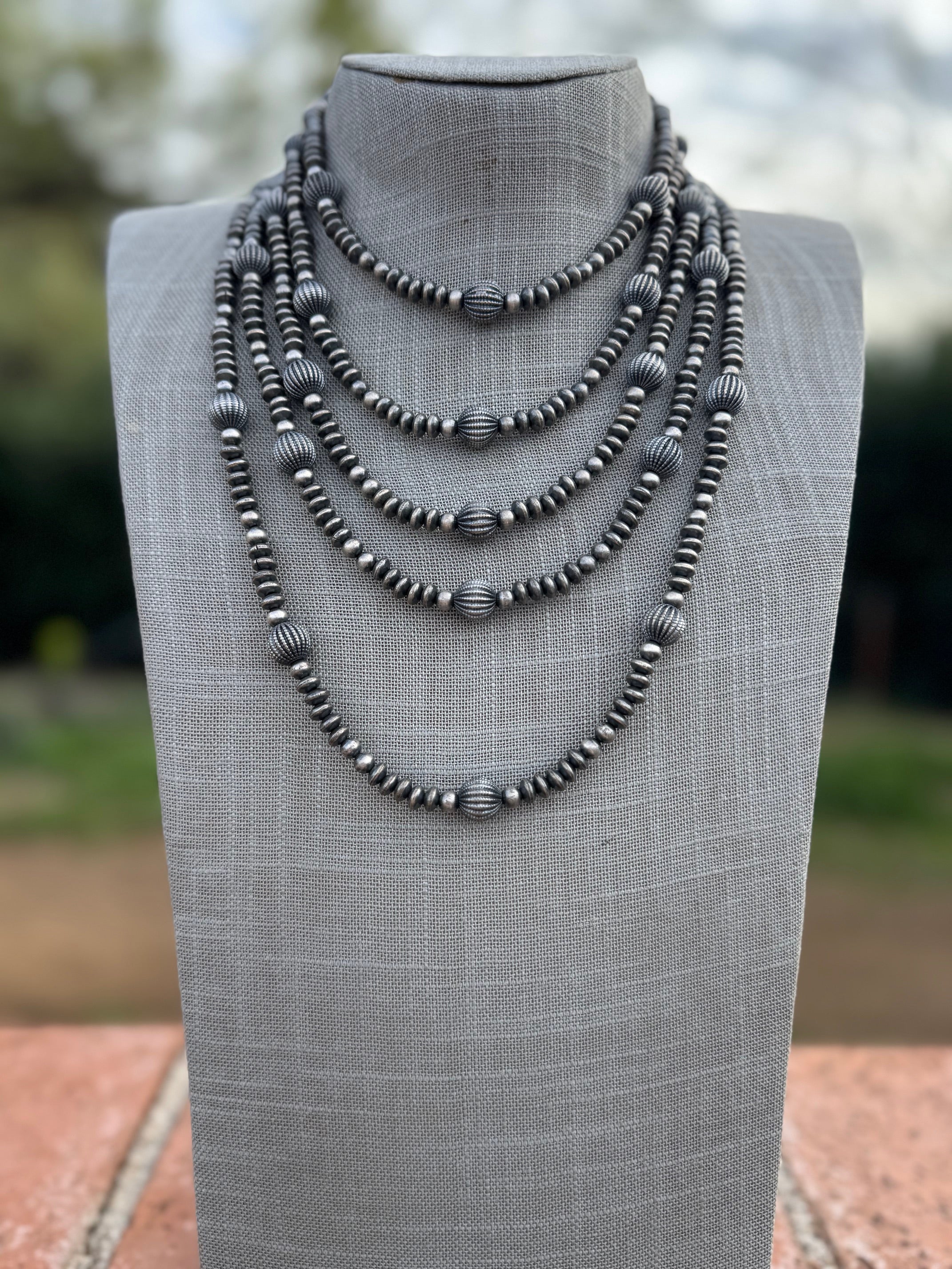 Handcrafted Sterling Silver Pearl 5-10mm Beaded Necklace