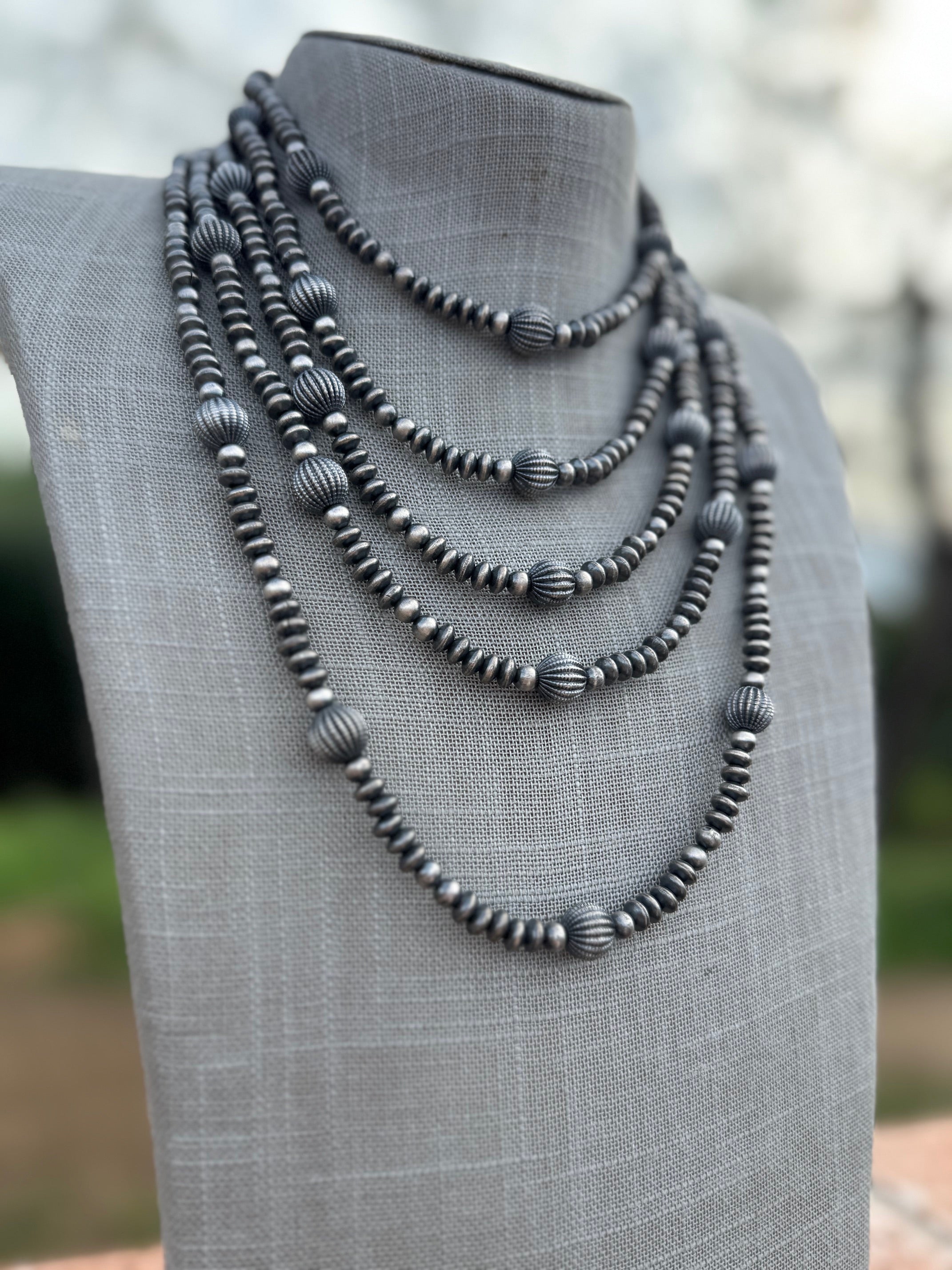 Handcrafted Sterling Silver Pearl 5-10mm Beaded Necklace