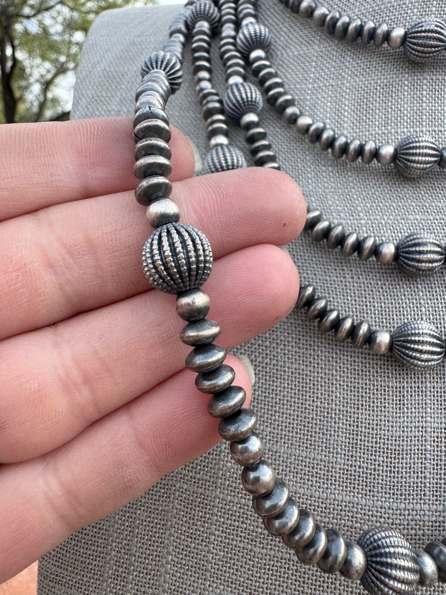 Handcrafted Sterling Silver Pearl 5-10mm Beaded Necklace