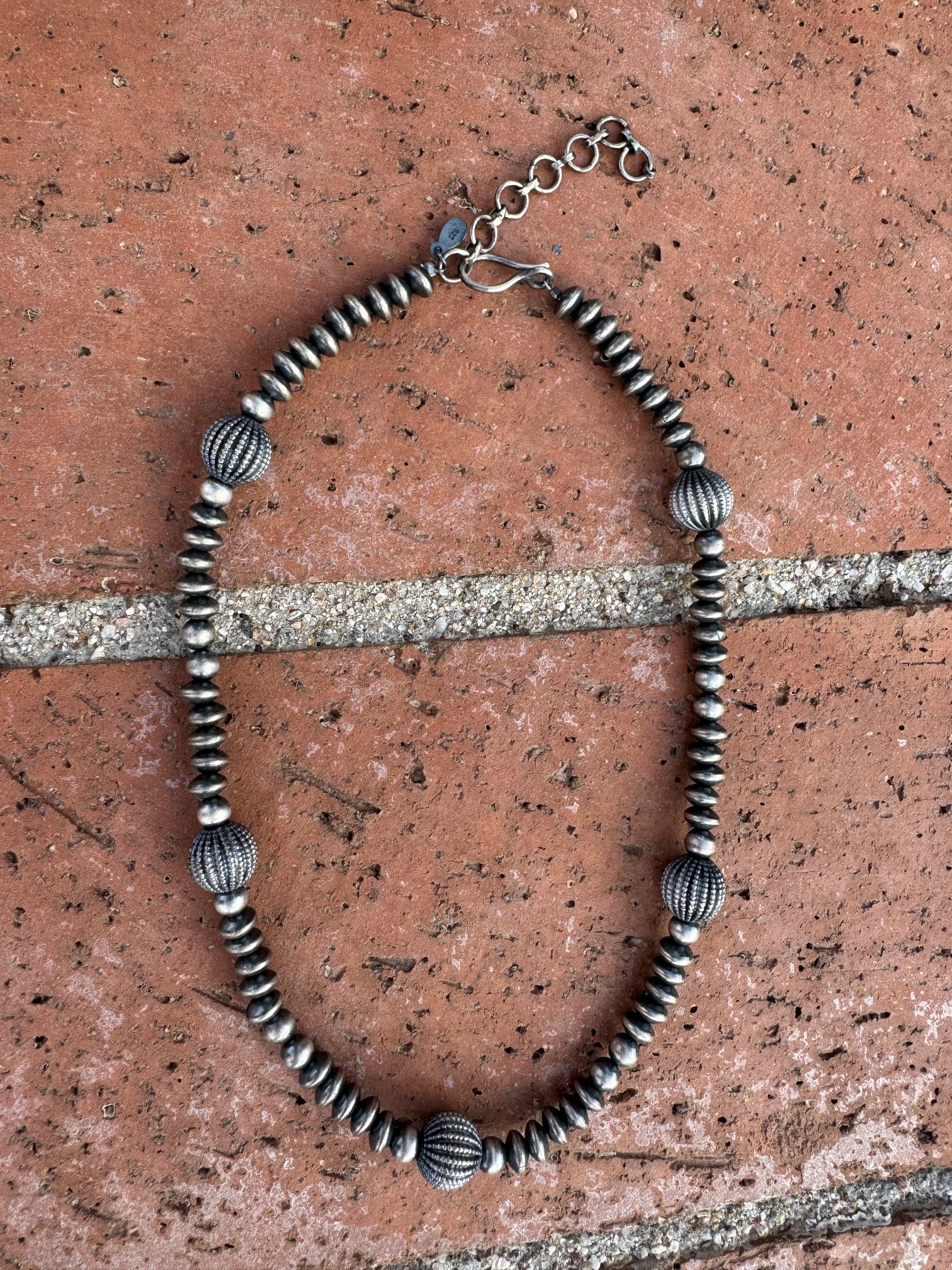 Handcrafted Sterling Silver Pearl 5-10mm Beaded Necklace