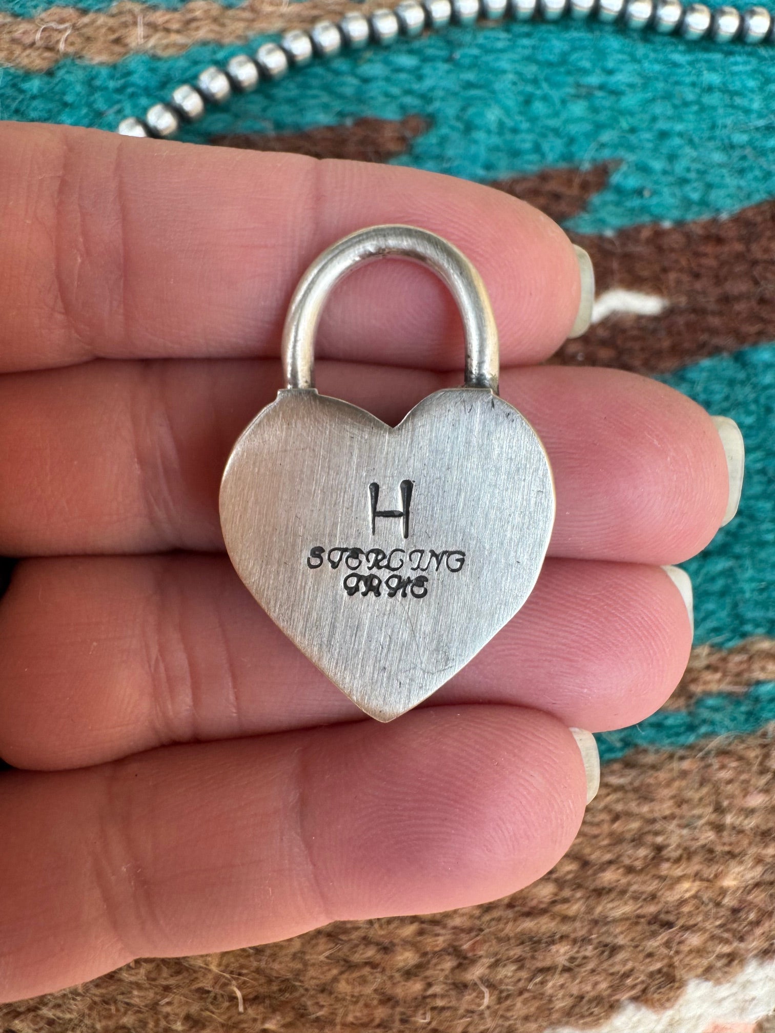 Handcrafted Queen Pink Conch & Sterling Silver Heart Locket Pendant