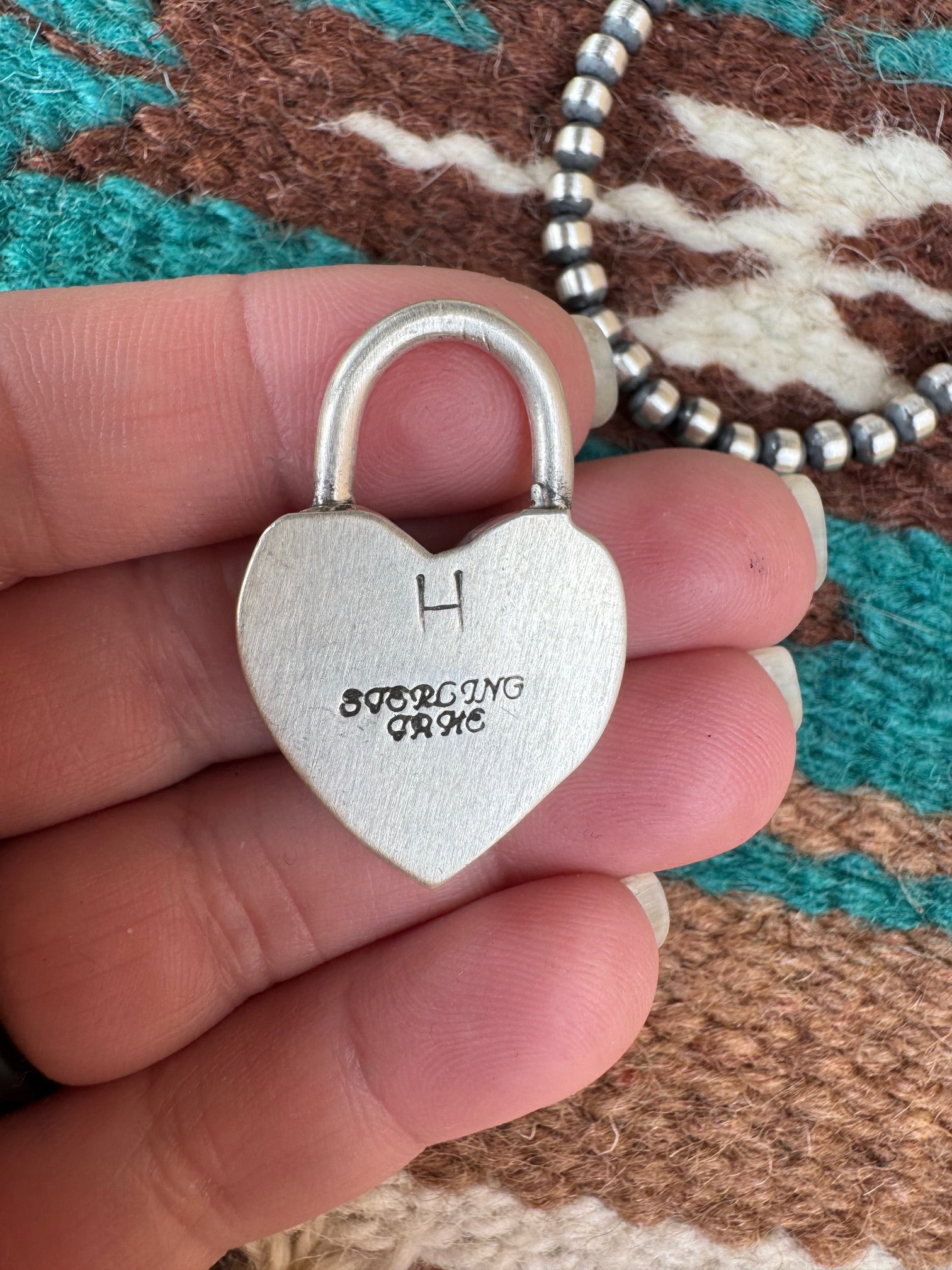 Handcrafted Sonoran Mountain Turquoise & Sterling Silver Heart Locket Pendant