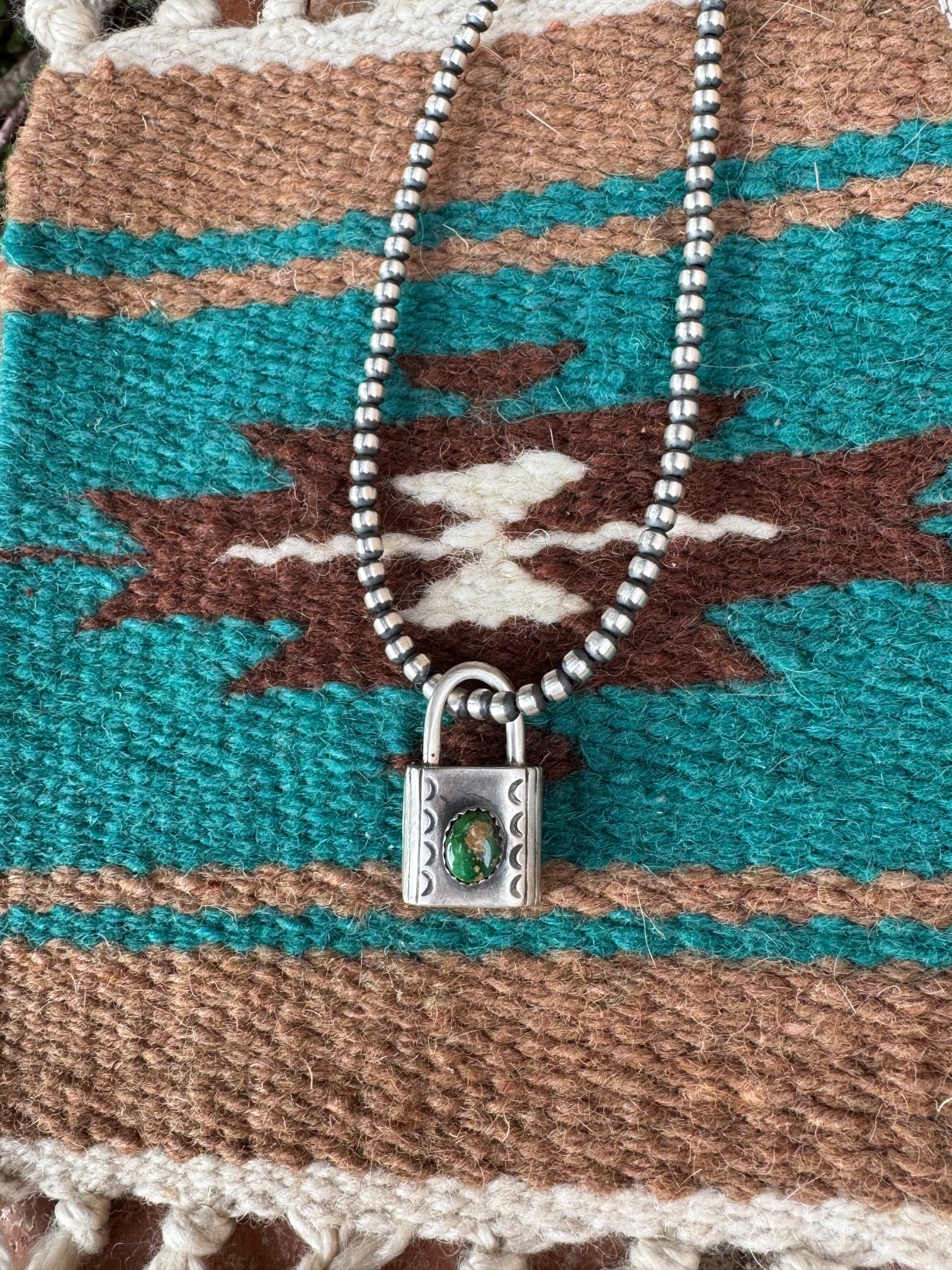Handcrafted Pilot Mountain Turquoise & Sterling Silver Locket Pendant